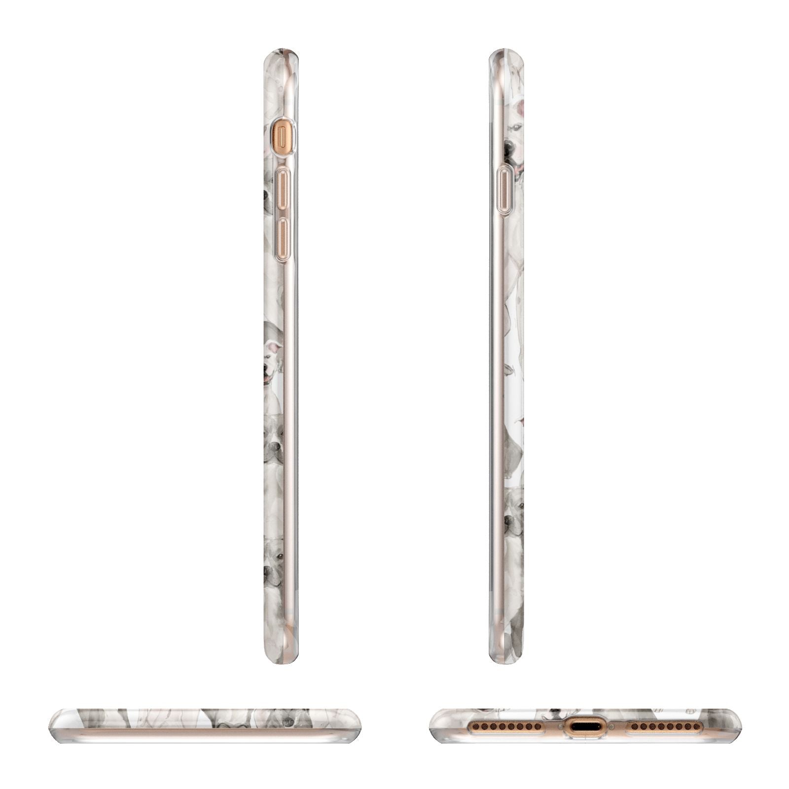 Personalised Staffordshire Dog Apple iPhone 7 8 Plus 3D Wrap Tough Case Alternative Image Angles