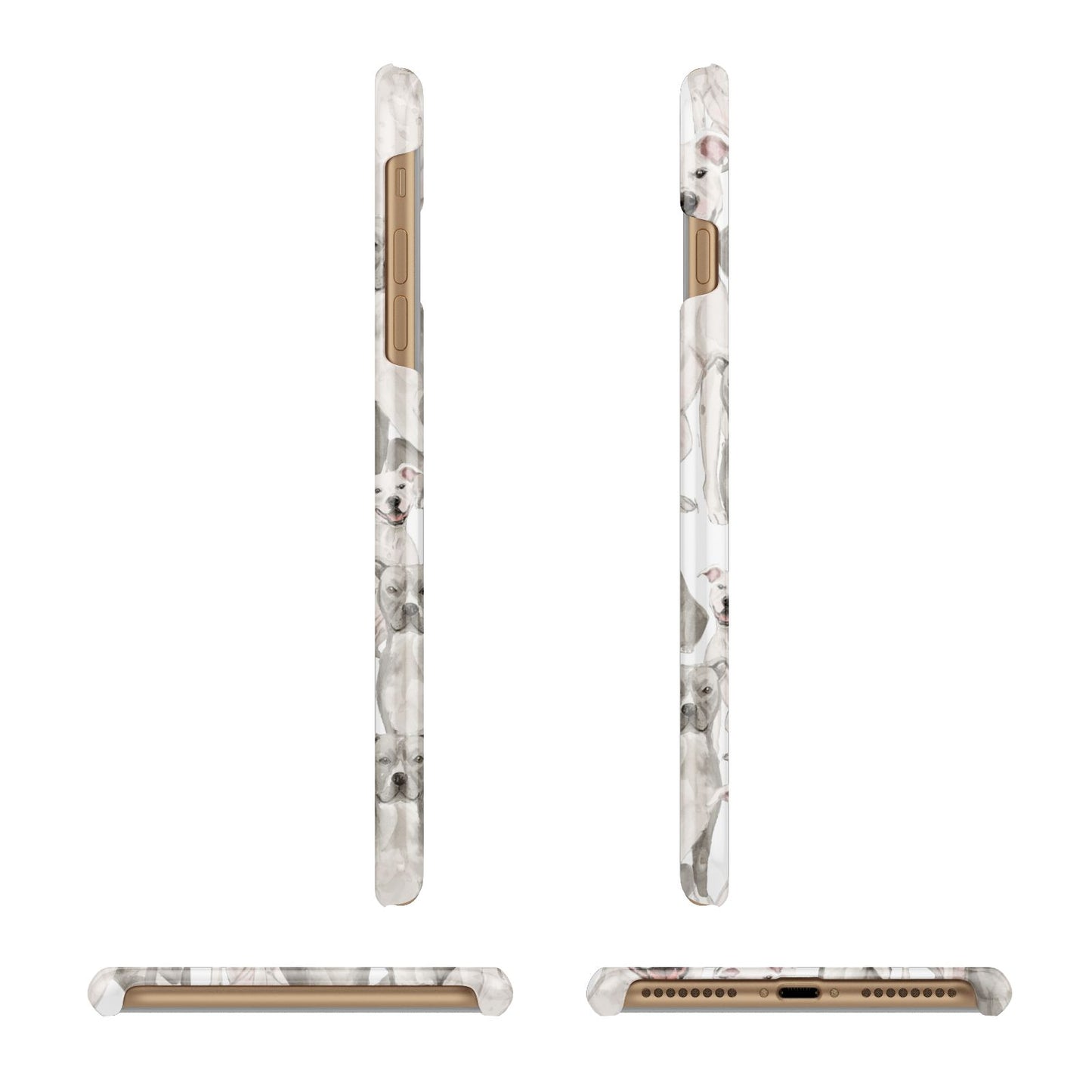 Personalised Staffordshire Dog Apple iPhone 7 Plus 3D Wrap Snap Case Angled Images