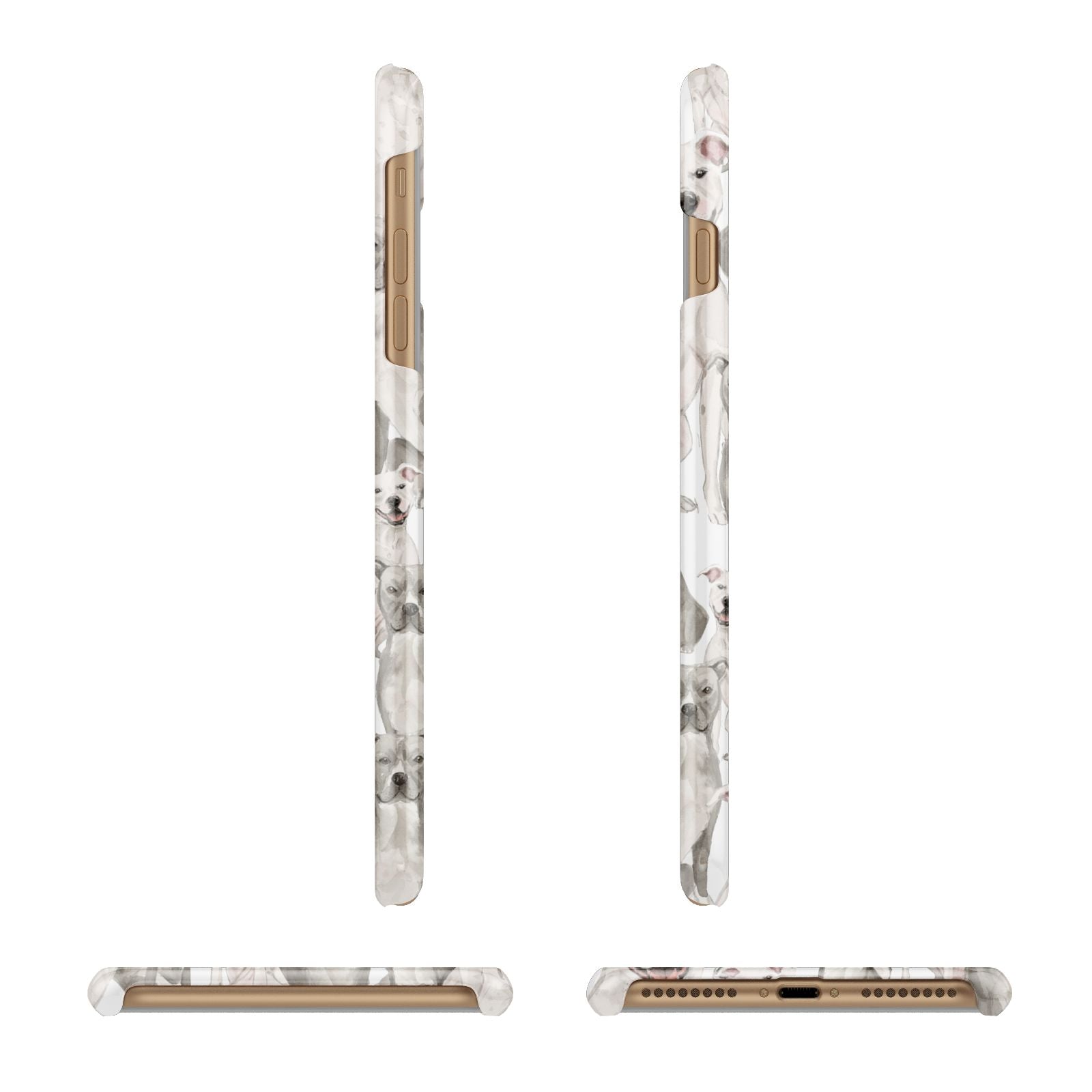 Personalised Staffordshire Dog Apple iPhone 7 Plus 3D Wrap Snap Case Angled Images