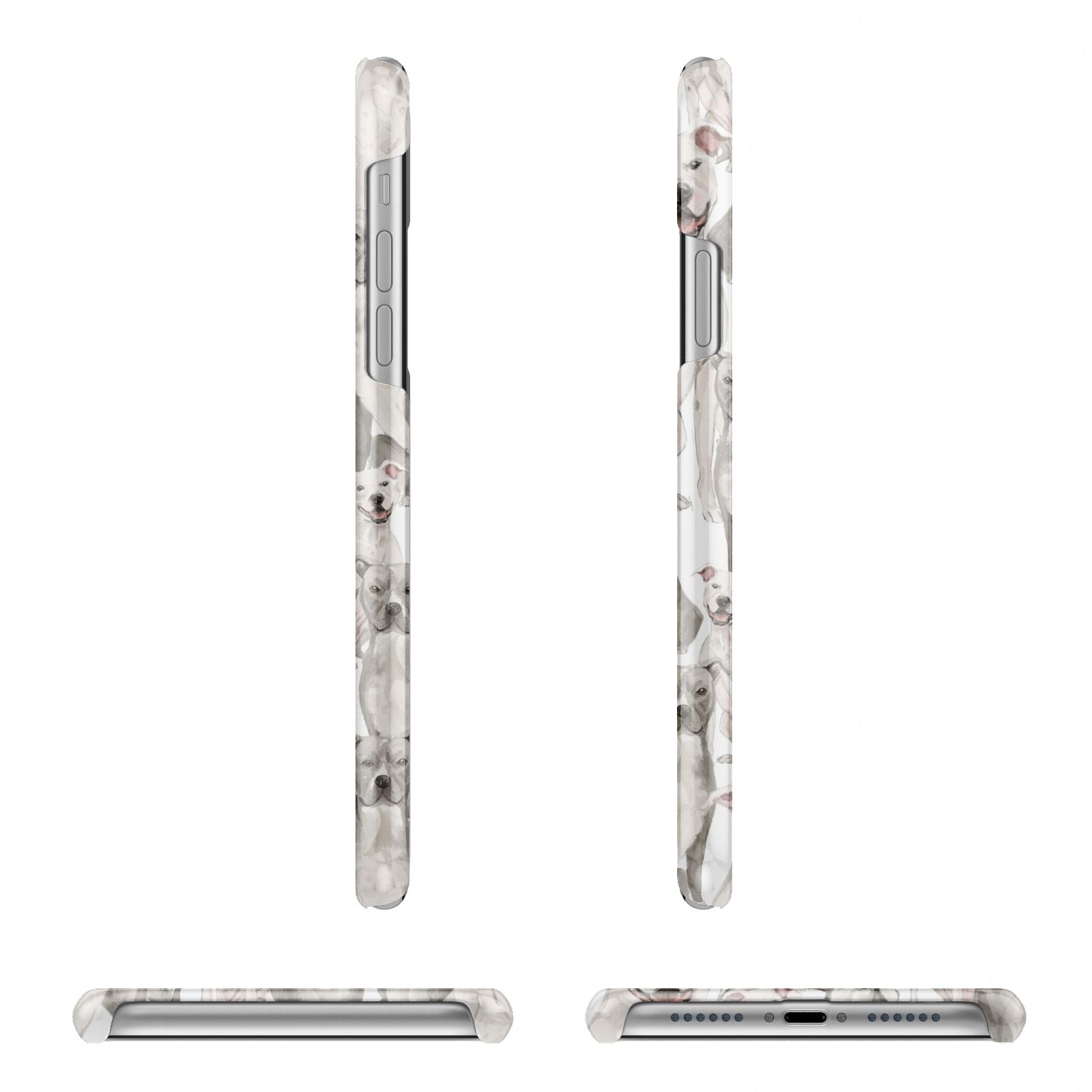 Personalised Staffordshire Dog Apple iPhone XR 3D Wrap Snap Case Angled Images on White Phone