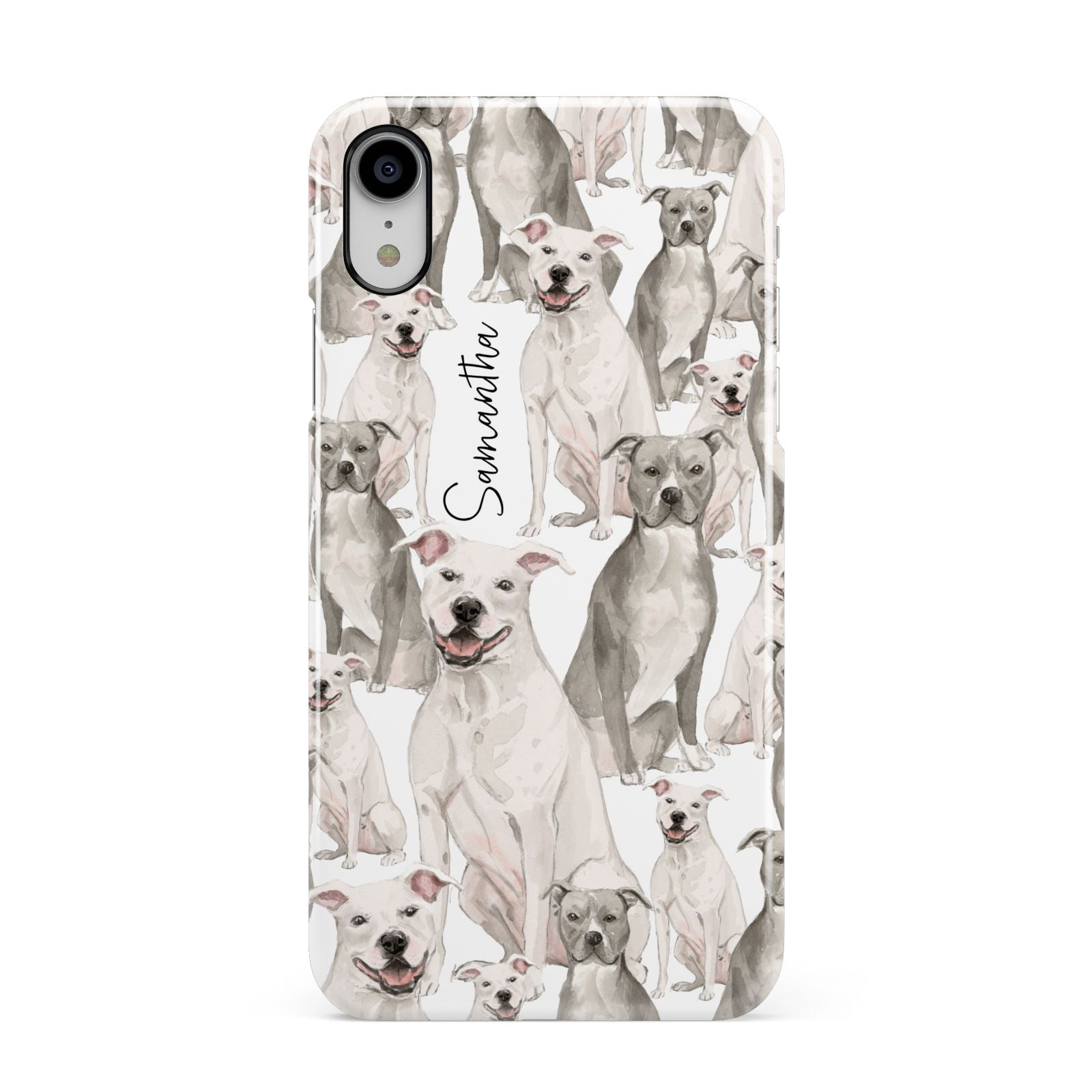 Personalised Staffordshire Dog Apple iPhone XR White 3D Snap Case
