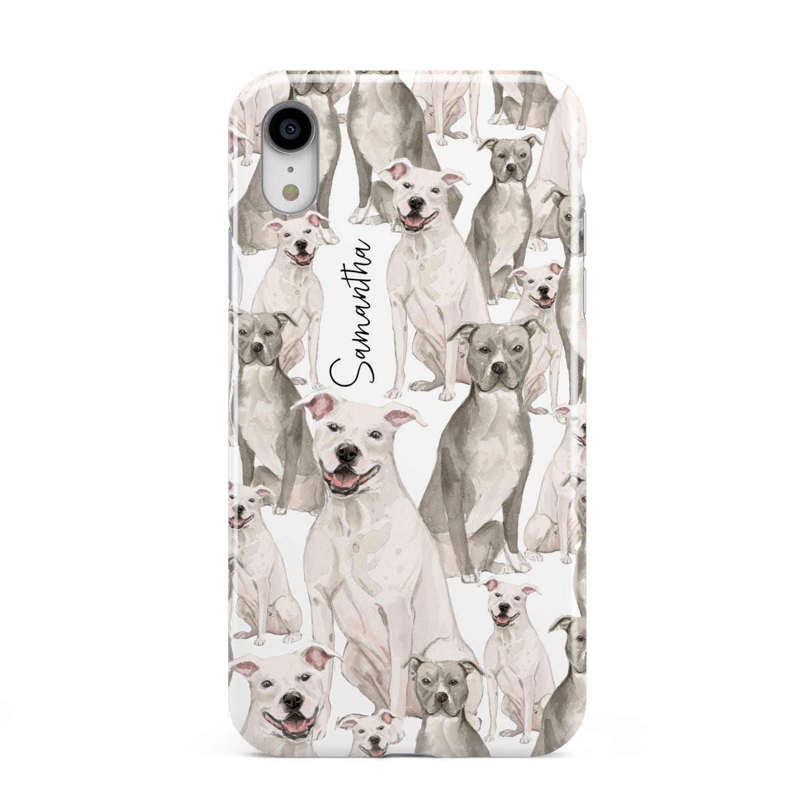Personalised Staffordshire Dog Apple iPhone XR White 3D Tough Case