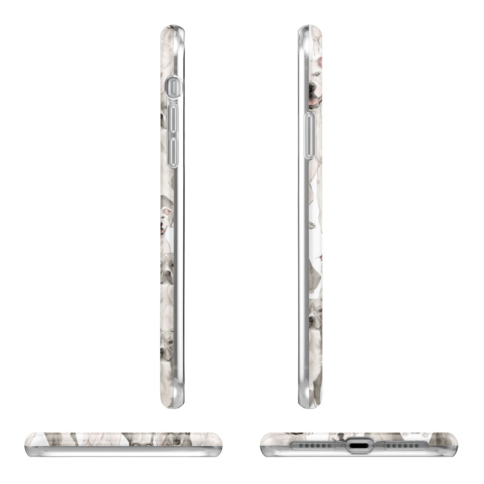 Personalised Staffordshire Dog Apple iPhone XR in White with 3D Wrap Tough Case Alternative Image Angles