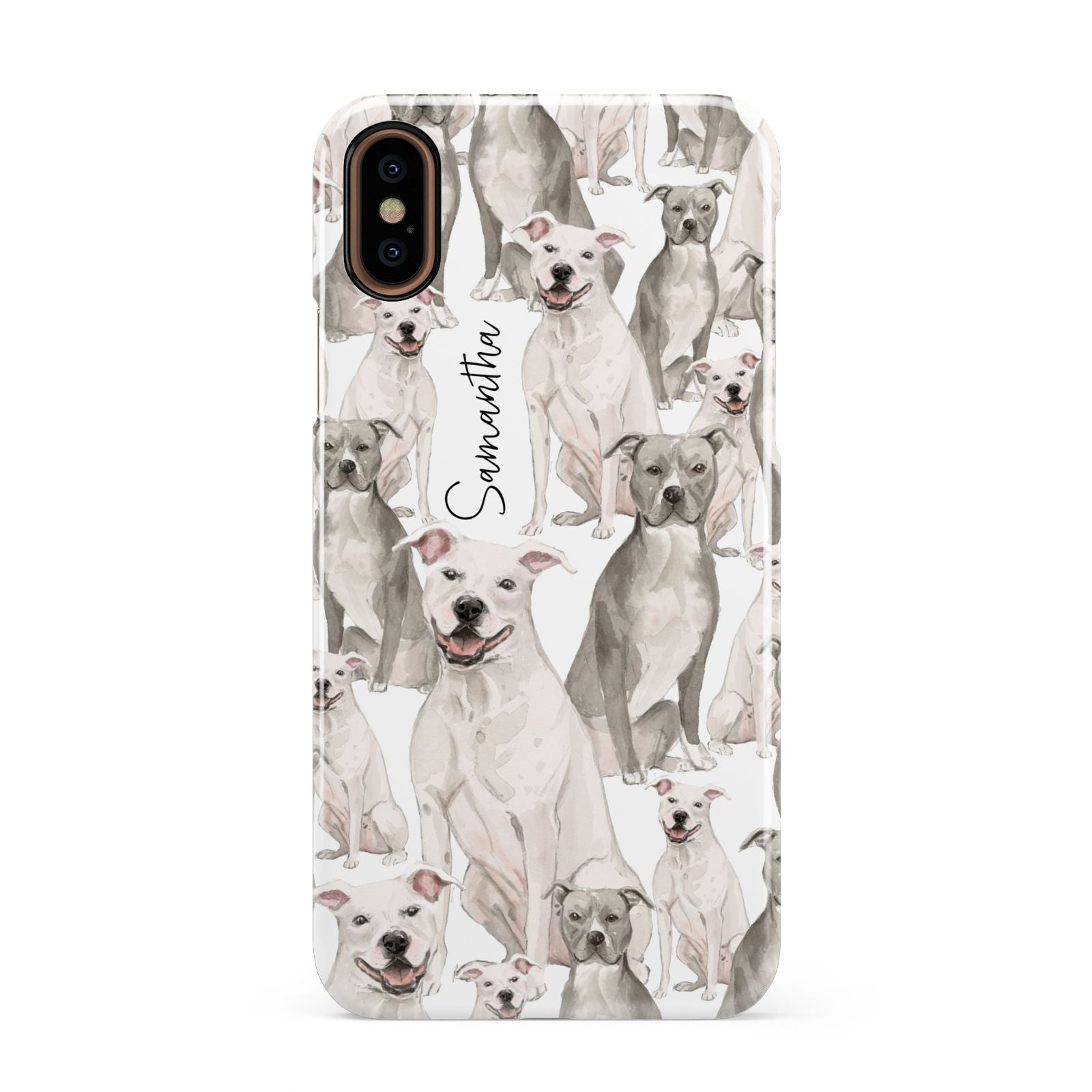 Personalised Staffordshire Dog Apple iPhone XS 3D Snap Case