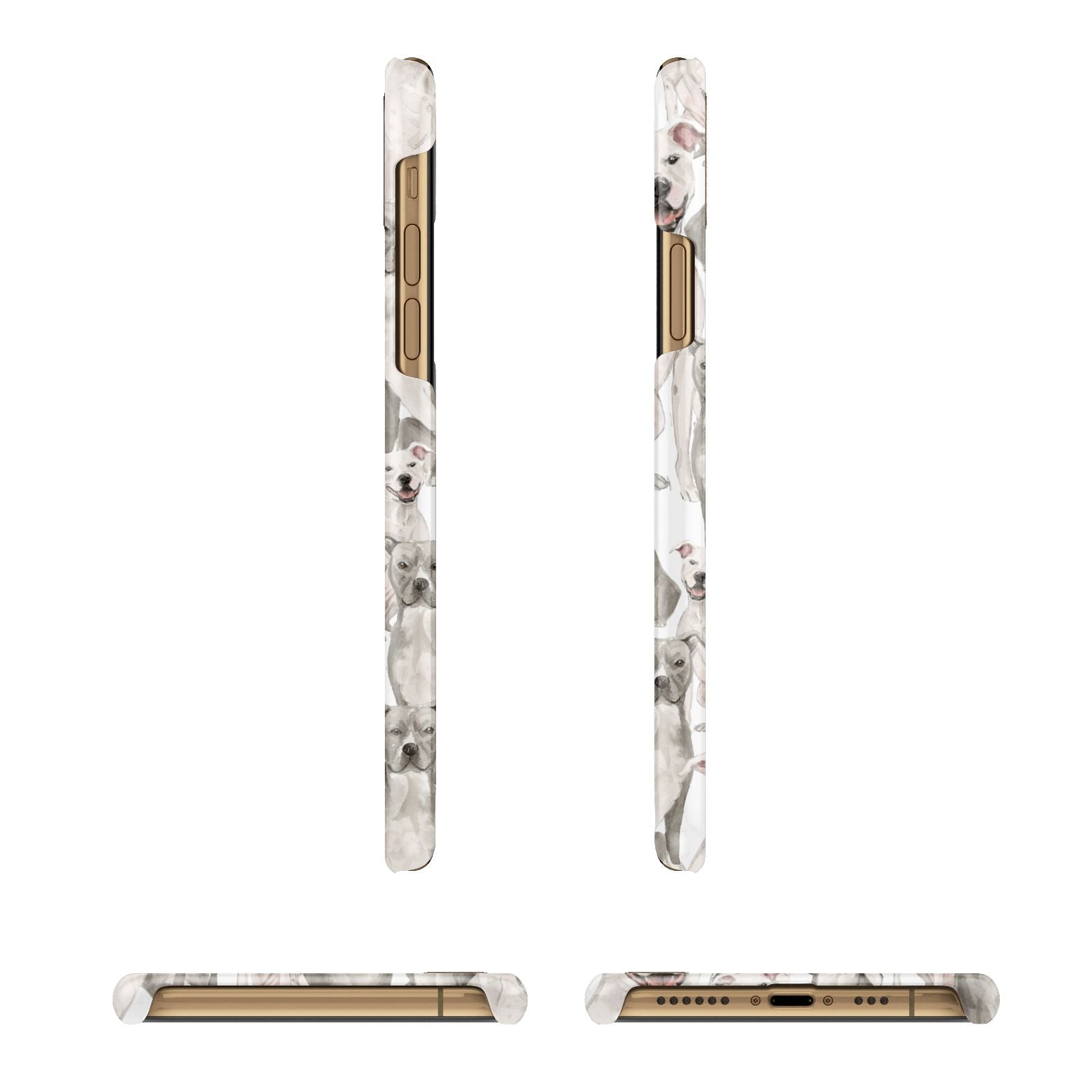 Personalised Staffordshire Dog Apple iPhone Xs 3D Wrap Snap Case Angled Images