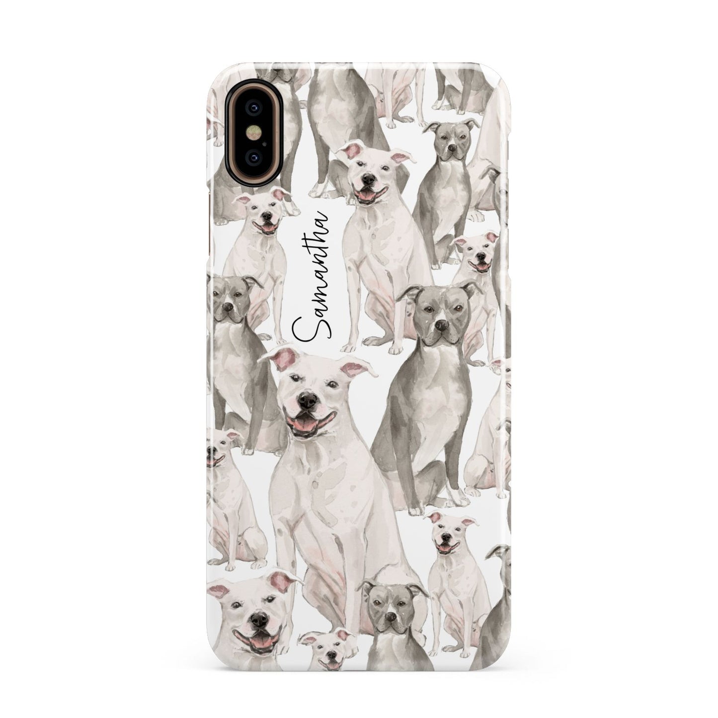 Personalised Staffordshire Dog Apple iPhone Xs Max 3D Snap Case