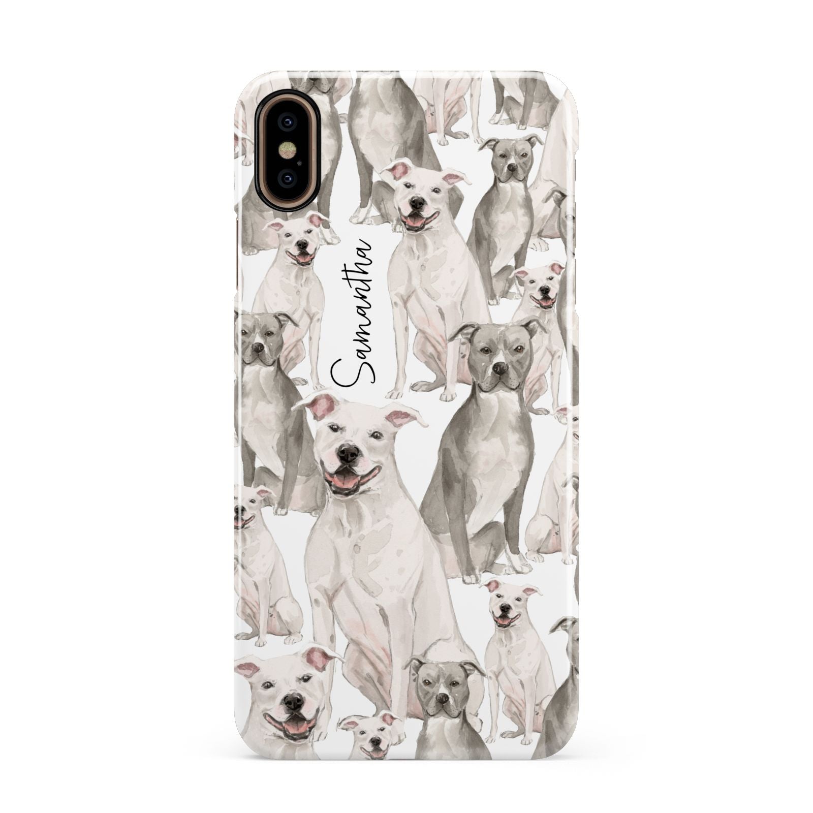 Personalised Staffordshire Dog Apple iPhone Xs Max 3D Snap Case