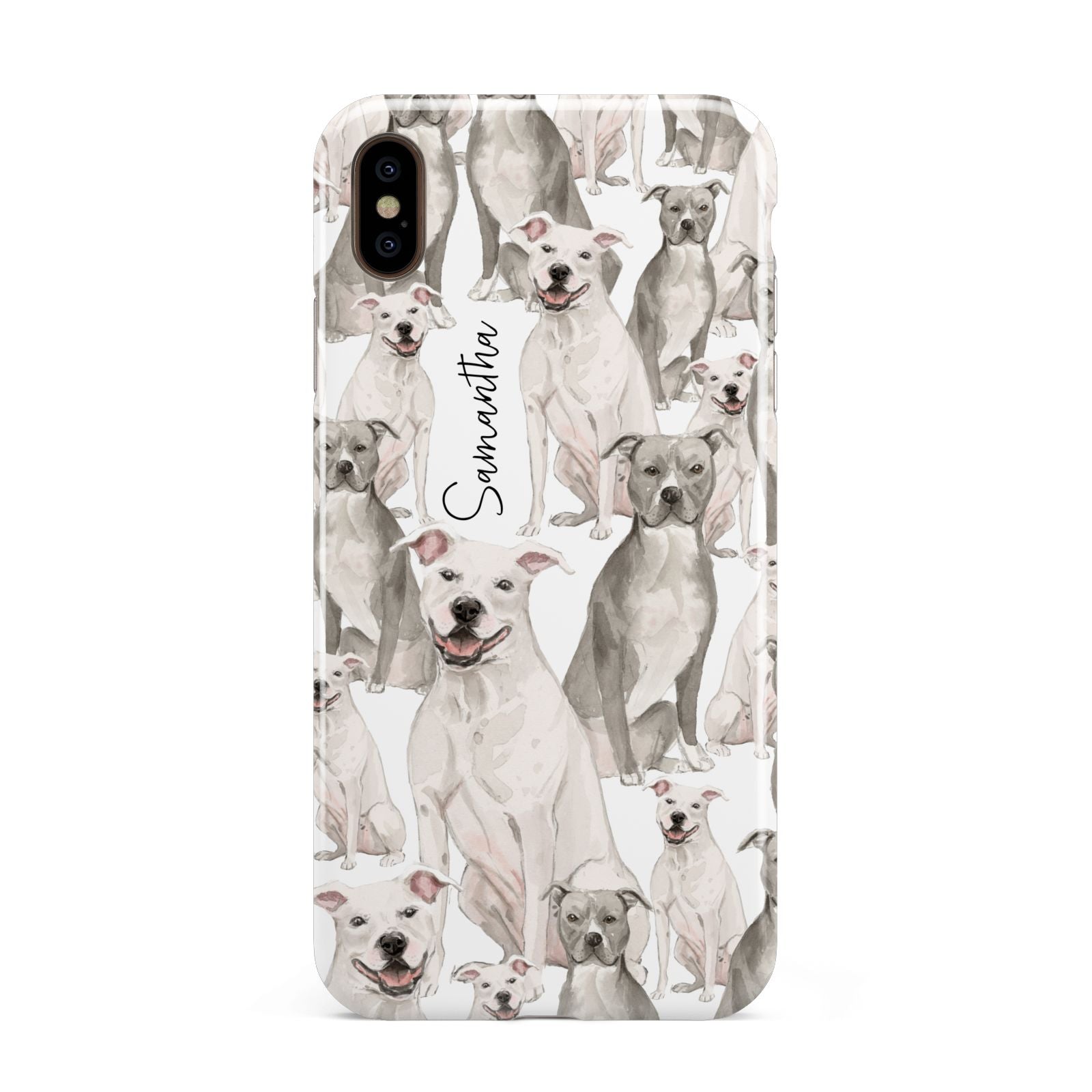 Personalised Staffordshire Dog Apple iPhone Xs Max 3D Tough Case
