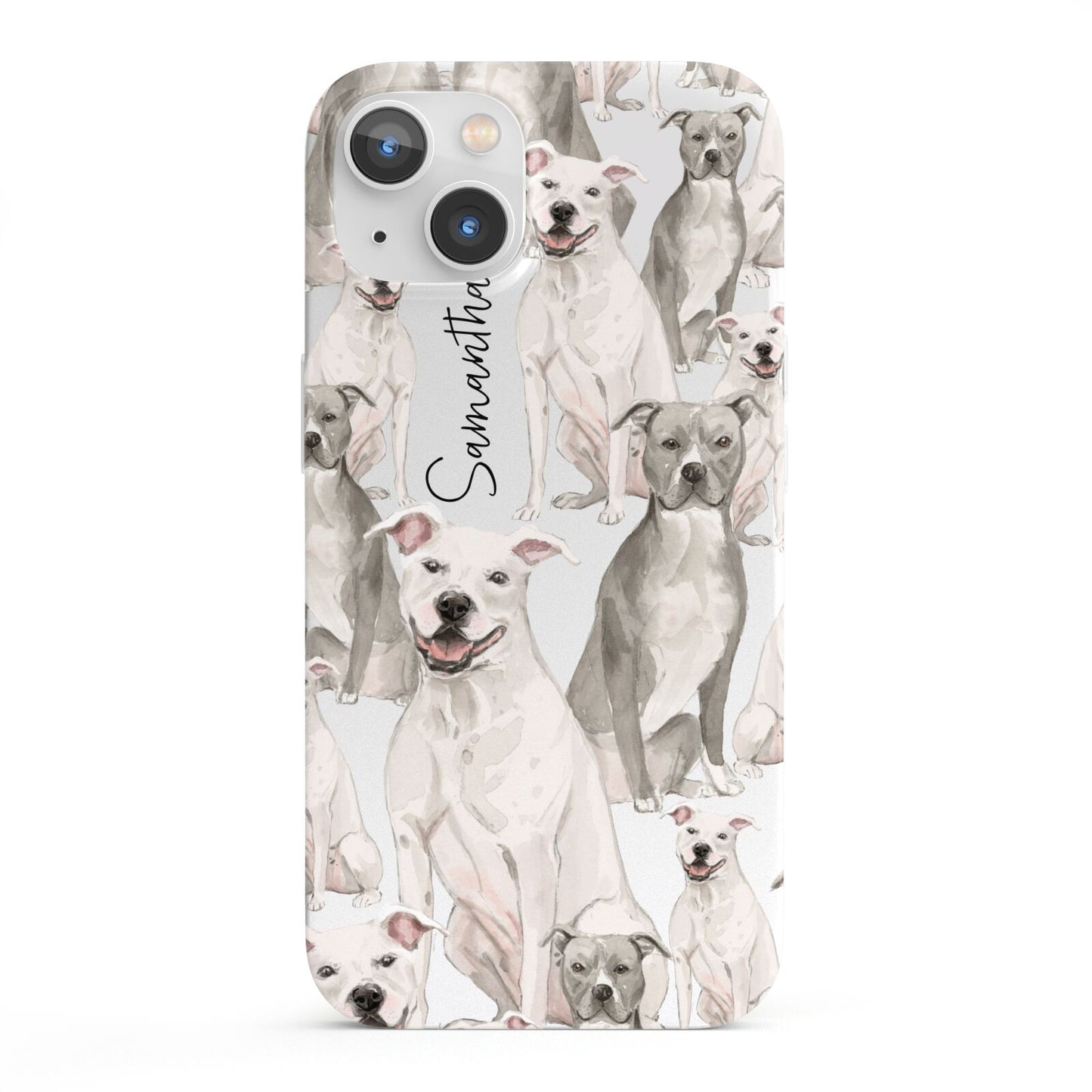Personalised Staffordshire Dog iPhone 13 Full Wrap 3D Snap Case