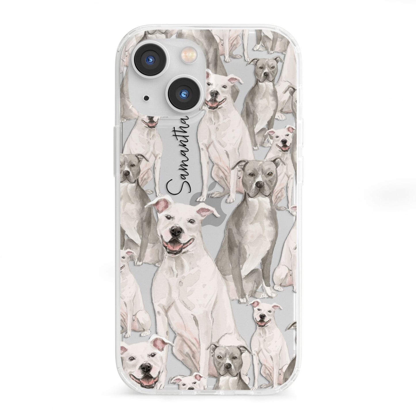 Personalised Staffordshire Dog iPhone 13 Mini Clear Bumper Case