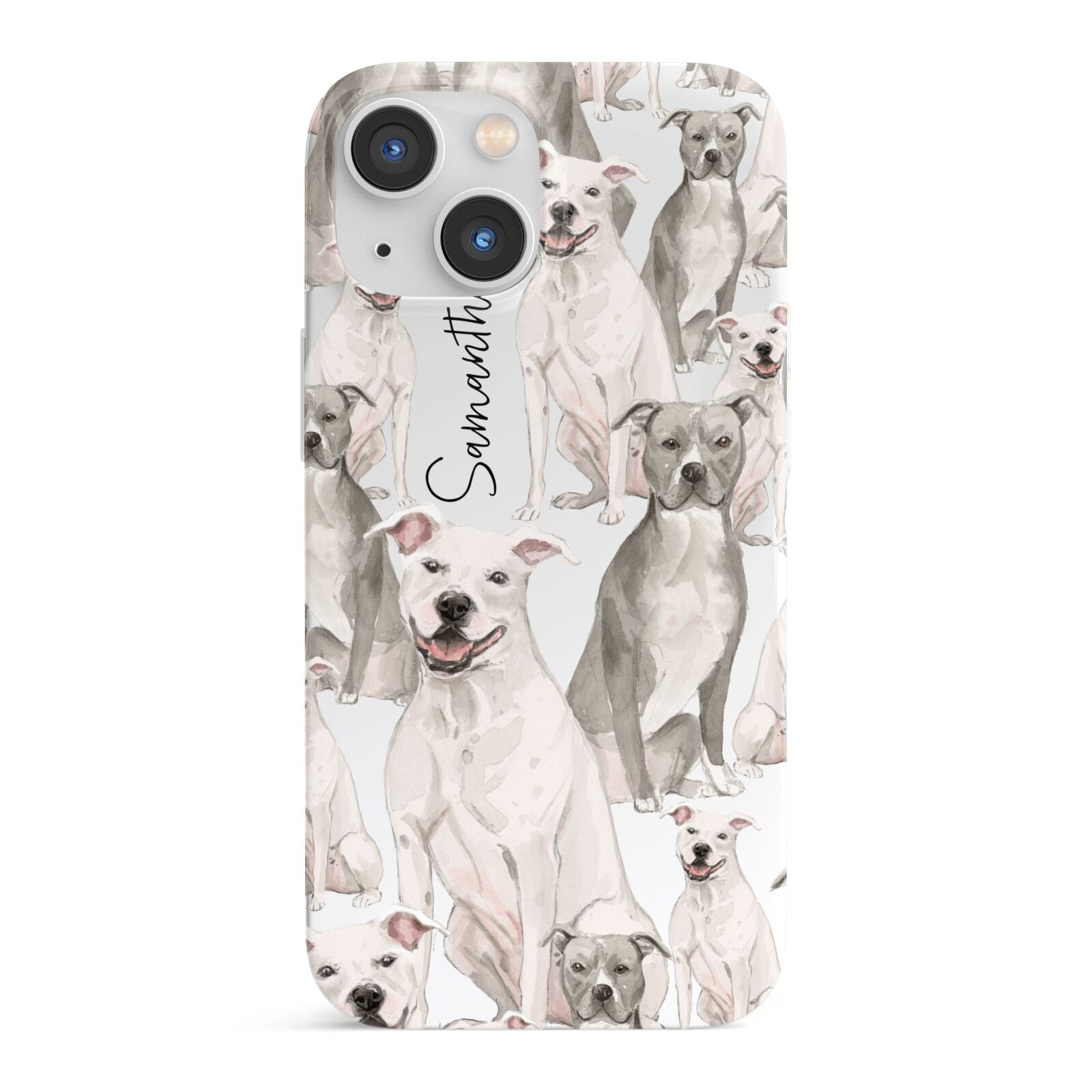 Personalised Staffordshire Dog iPhone 13 Mini Full Wrap 3D Snap Case