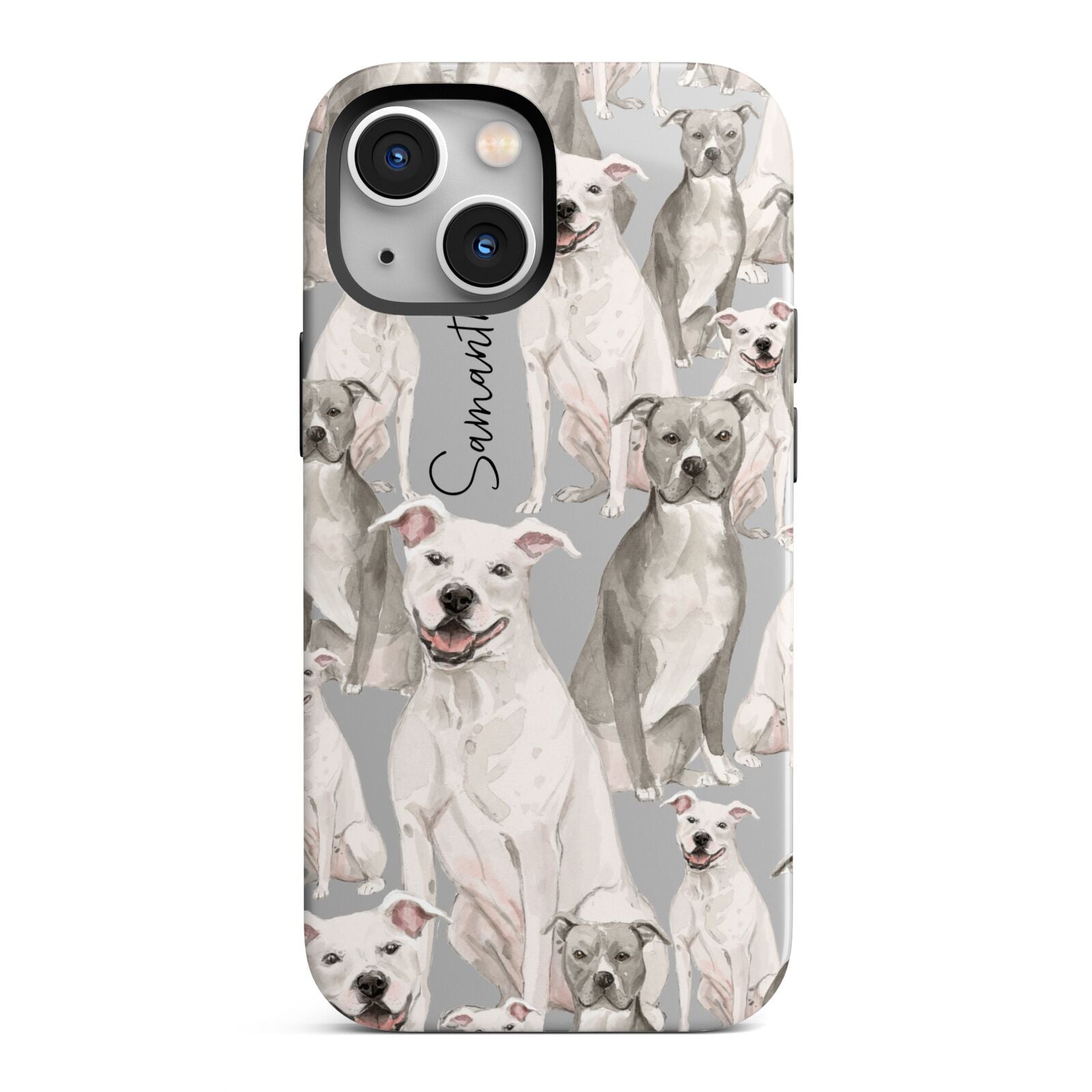 Personalised Staffordshire Dog iPhone 13 Mini Full Wrap 3D Tough Case