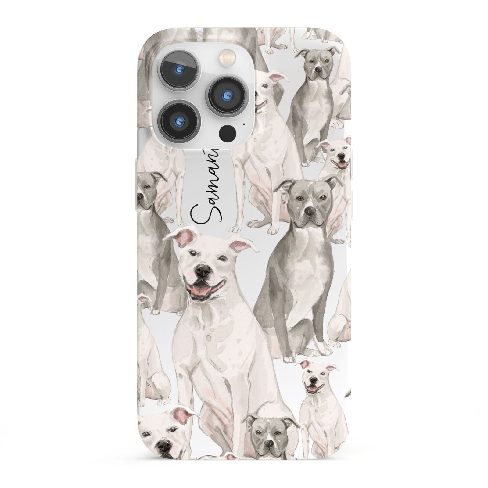 Personalised Staffordshire Dog iPhone 13 Pro Full Wrap 3D Snap Case