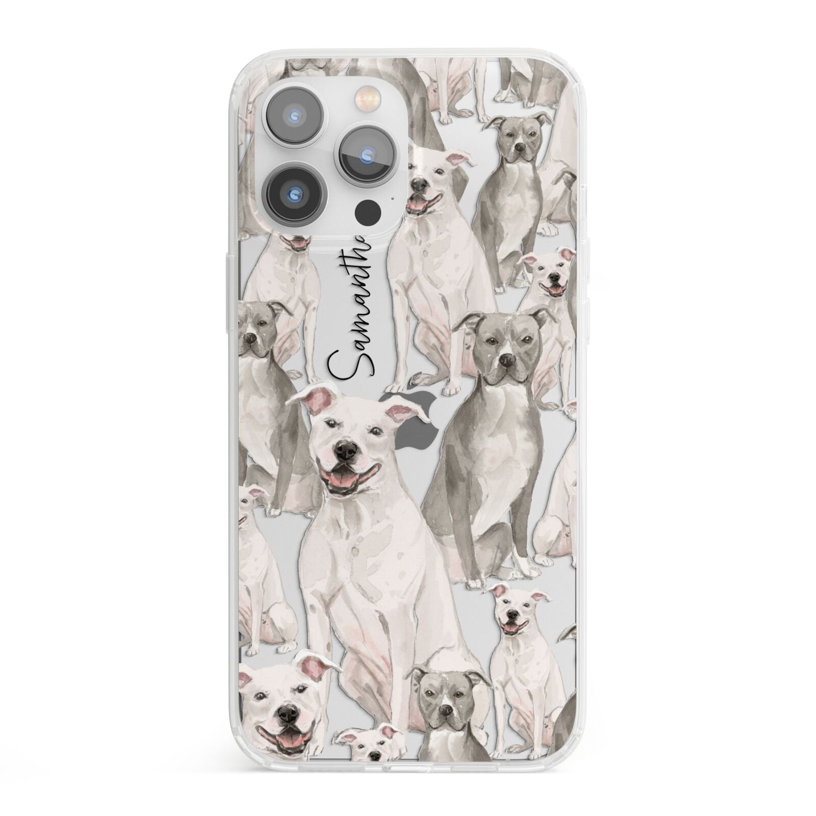 Personalised Staffordshire Dog iPhone 13 Pro Max Clear Bumper Case