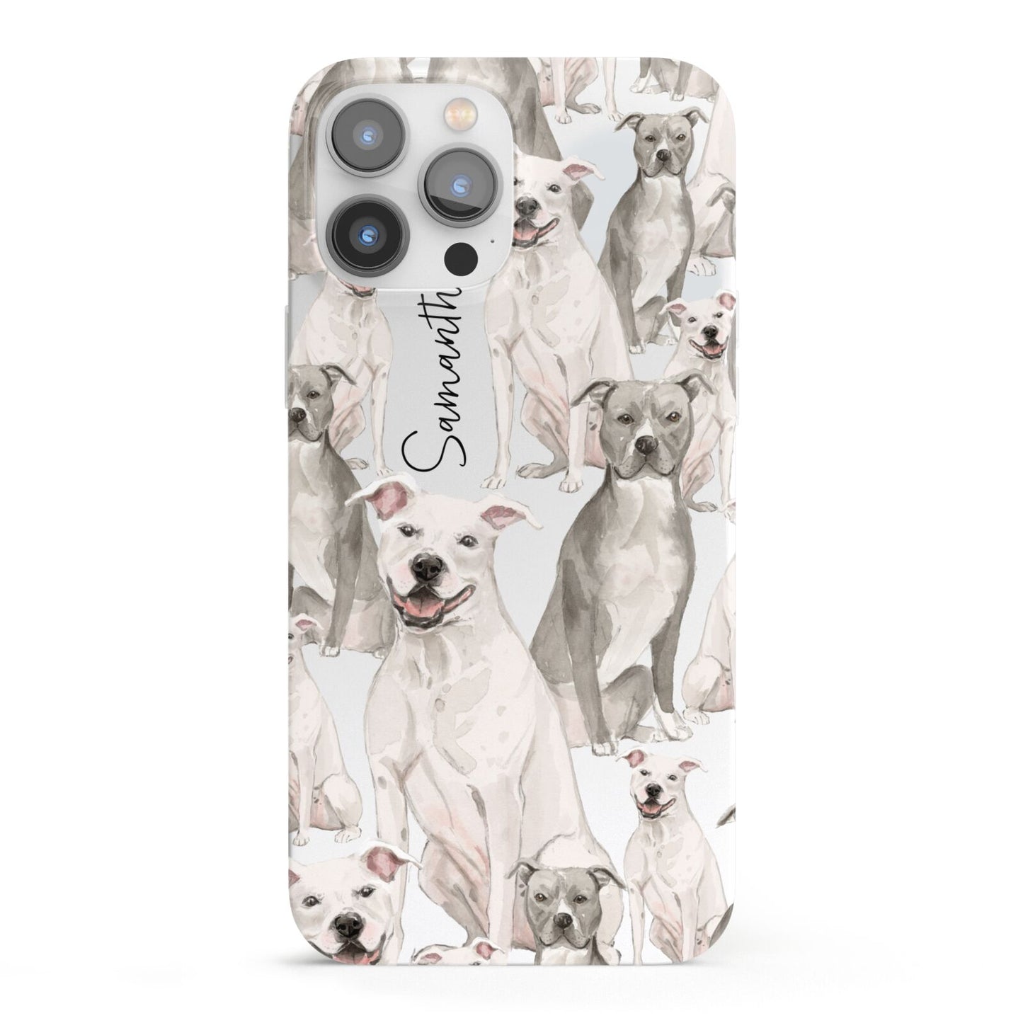 Personalised Staffordshire Dog iPhone 13 Pro Max Full Wrap 3D Snap Case