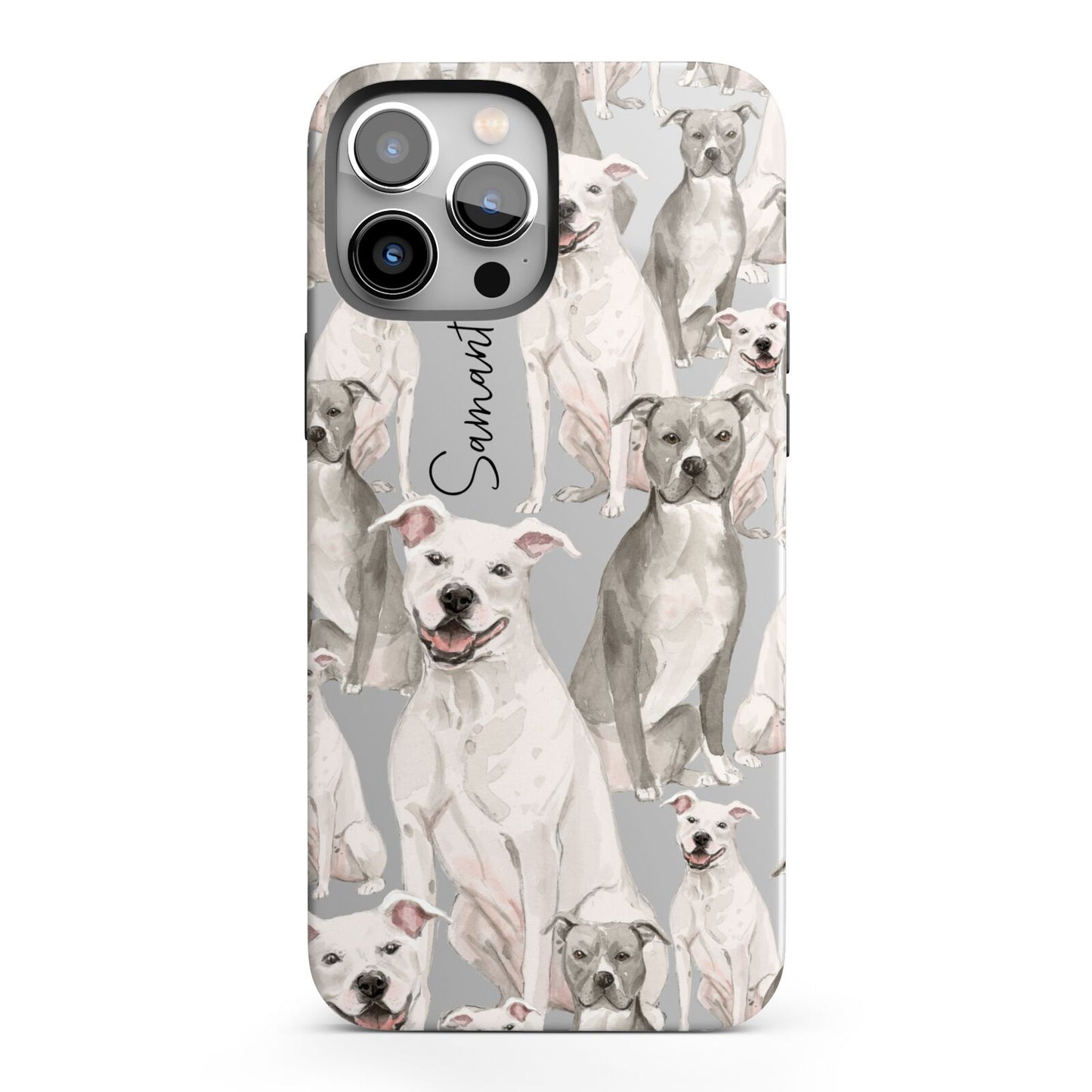 Personalised Staffordshire Dog iPhone 13 Pro Max Full Wrap 3D Tough Case
