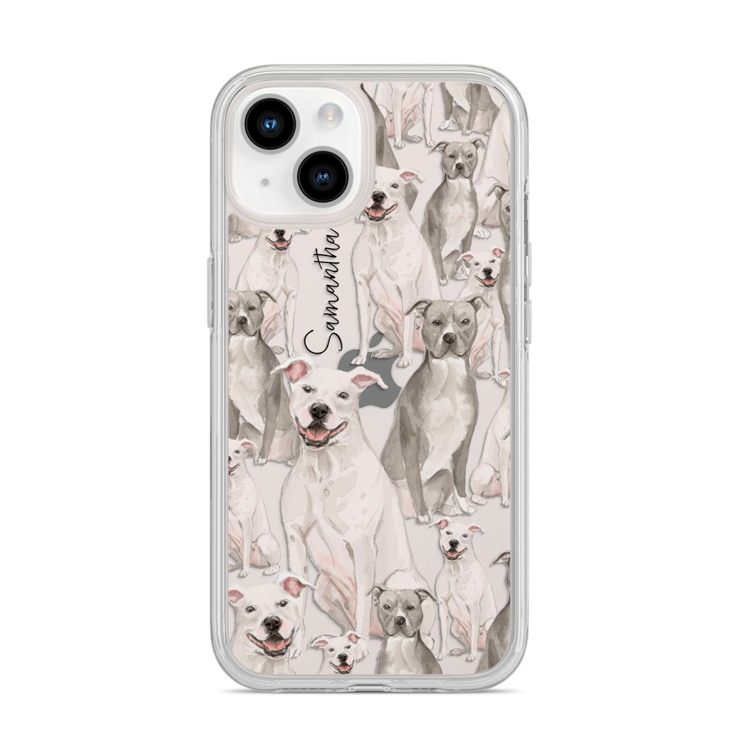 Personalised Staffordshire Dog iPhone 14 Clear Tough Case Starlight