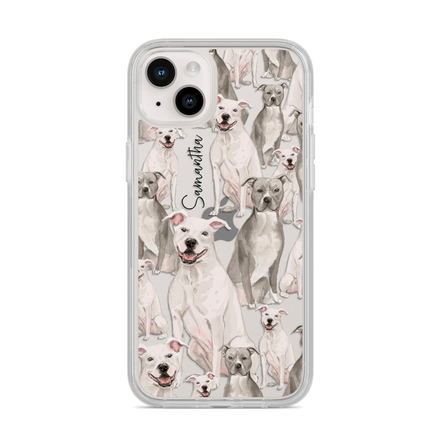 Personalised Staffordshire Dog iPhone 14 Plus Clear Tough Case Starlight