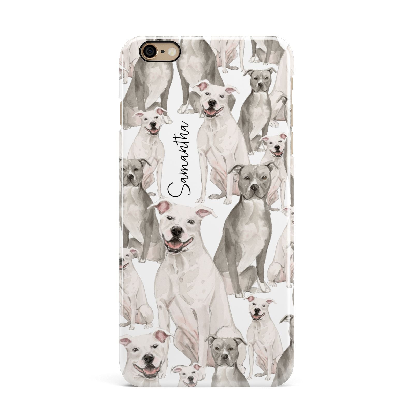 Personalised Staffordshire Dog iPhone 6 Plus 3D Snap Case on Gold Phone