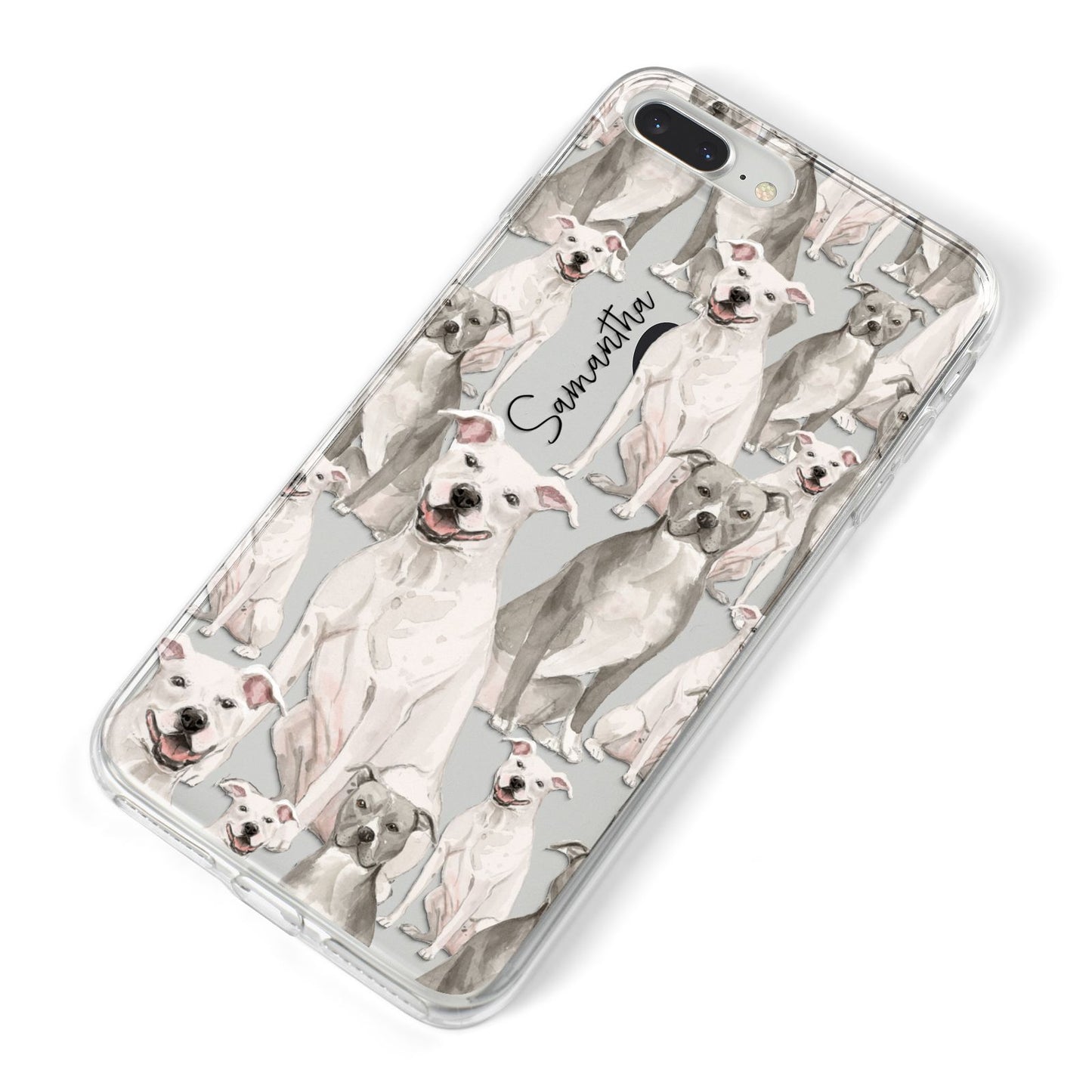Personalised Staffordshire Dog iPhone 8 Plus Bumper Case on Silver iPhone Alternative Image