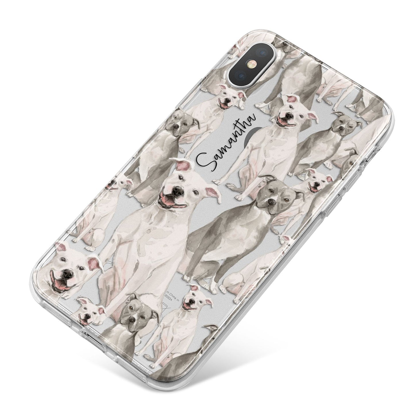 Personalised Staffordshire Dog iPhone X Bumper Case on Silver iPhone