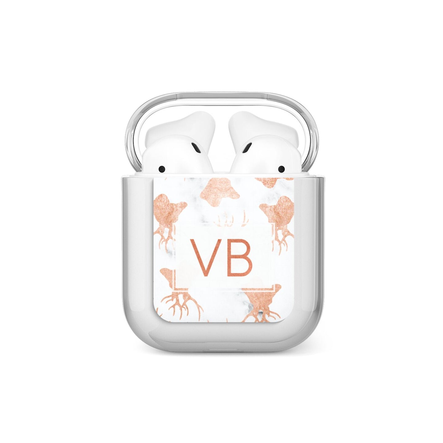 Personalised Stag Marble Initials AirPods Case