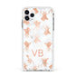 Personalised Stag Marble Initials Apple iPhone 11 Pro Max in Silver with White Impact Case