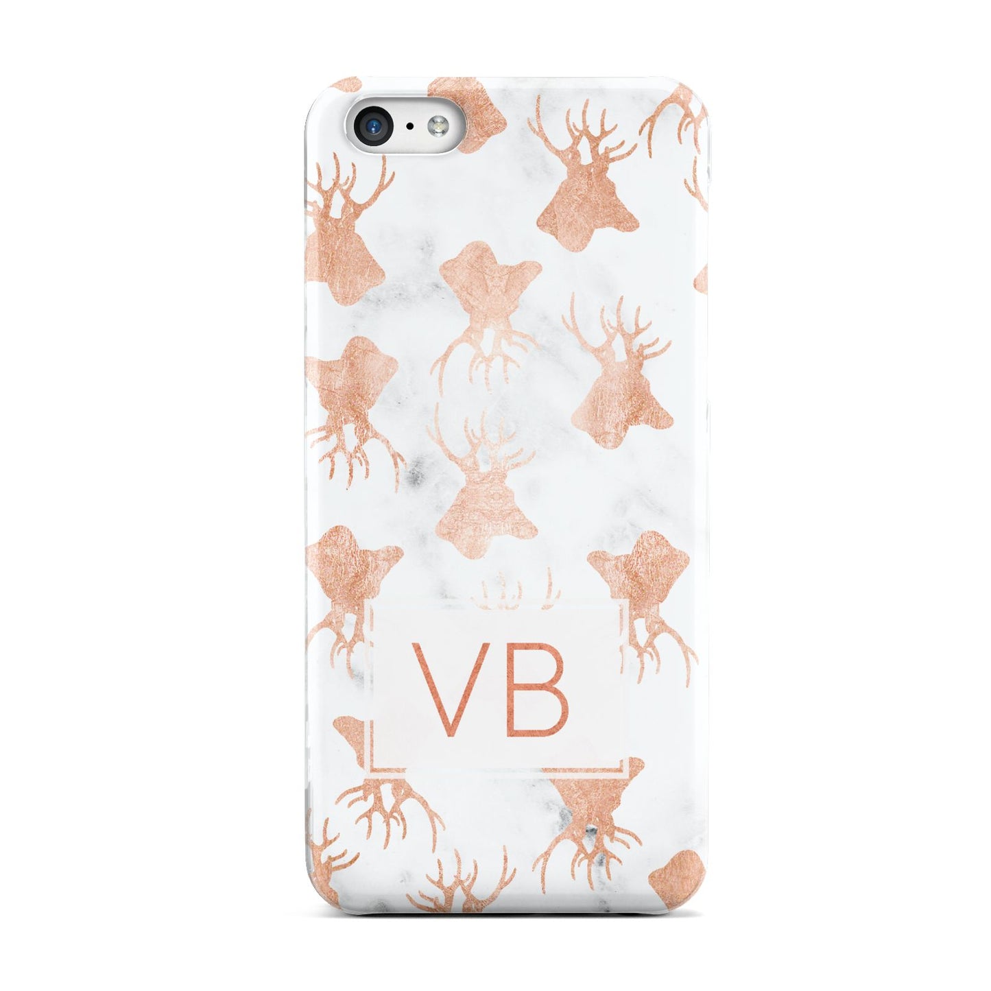 Personalised Stag Marble Initials Apple iPhone 5c Case