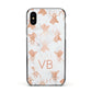 Personalised Stag Marble Initials Apple iPhone Xs Impact Case Black Edge on Black Phone