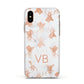 Personalised Stag Marble Initials Apple iPhone Xs Impact Case White Edge on Gold Phone