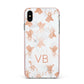 Personalised Stag Marble Initials Apple iPhone Xs Max Impact Case Pink Edge on Black Phone