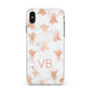 Personalised Stag Marble Initials Apple iPhone Xs Max Impact Case White Edge on Silver Phone