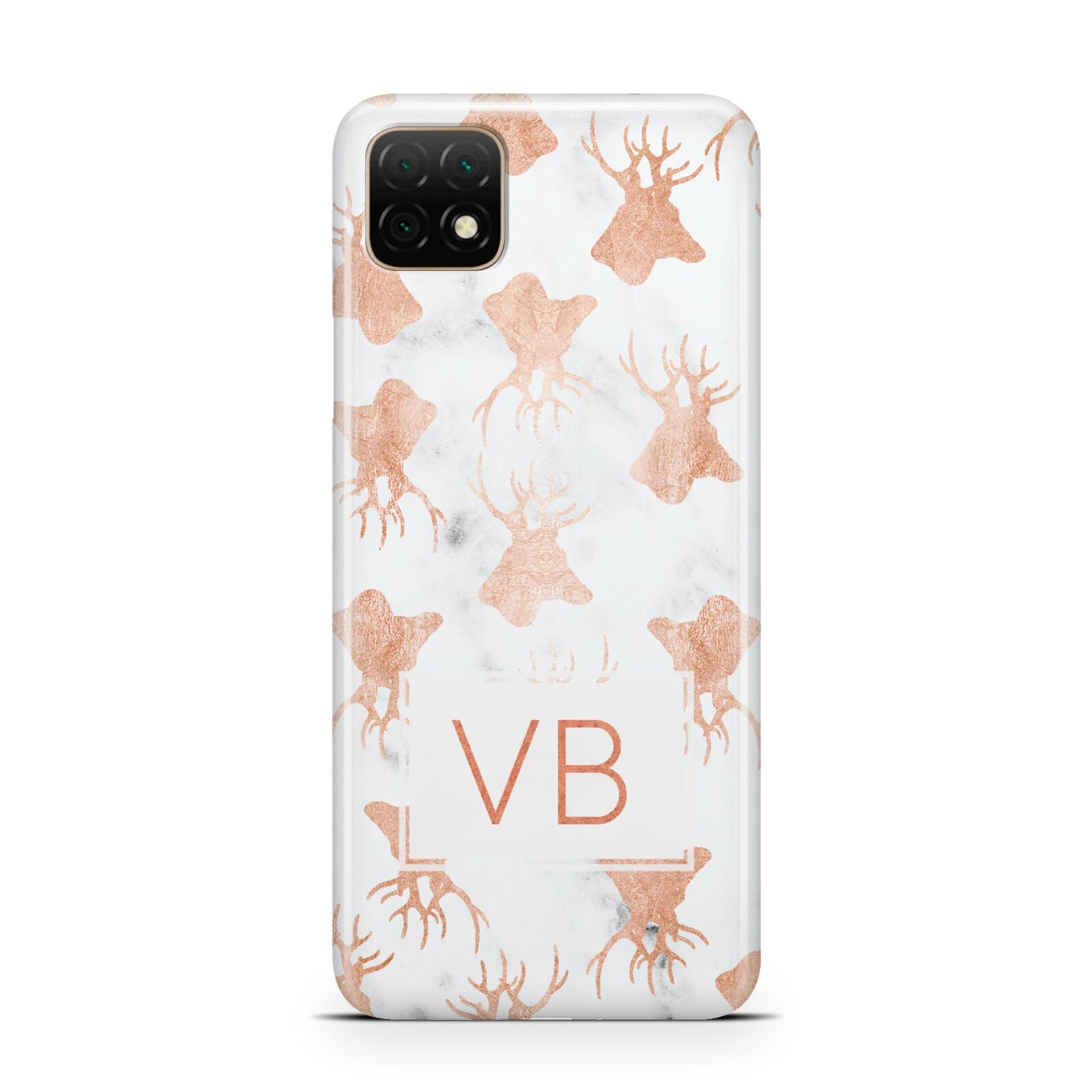 Personalised Stag Marble Initials Huawei Enjoy 20 Phone Case