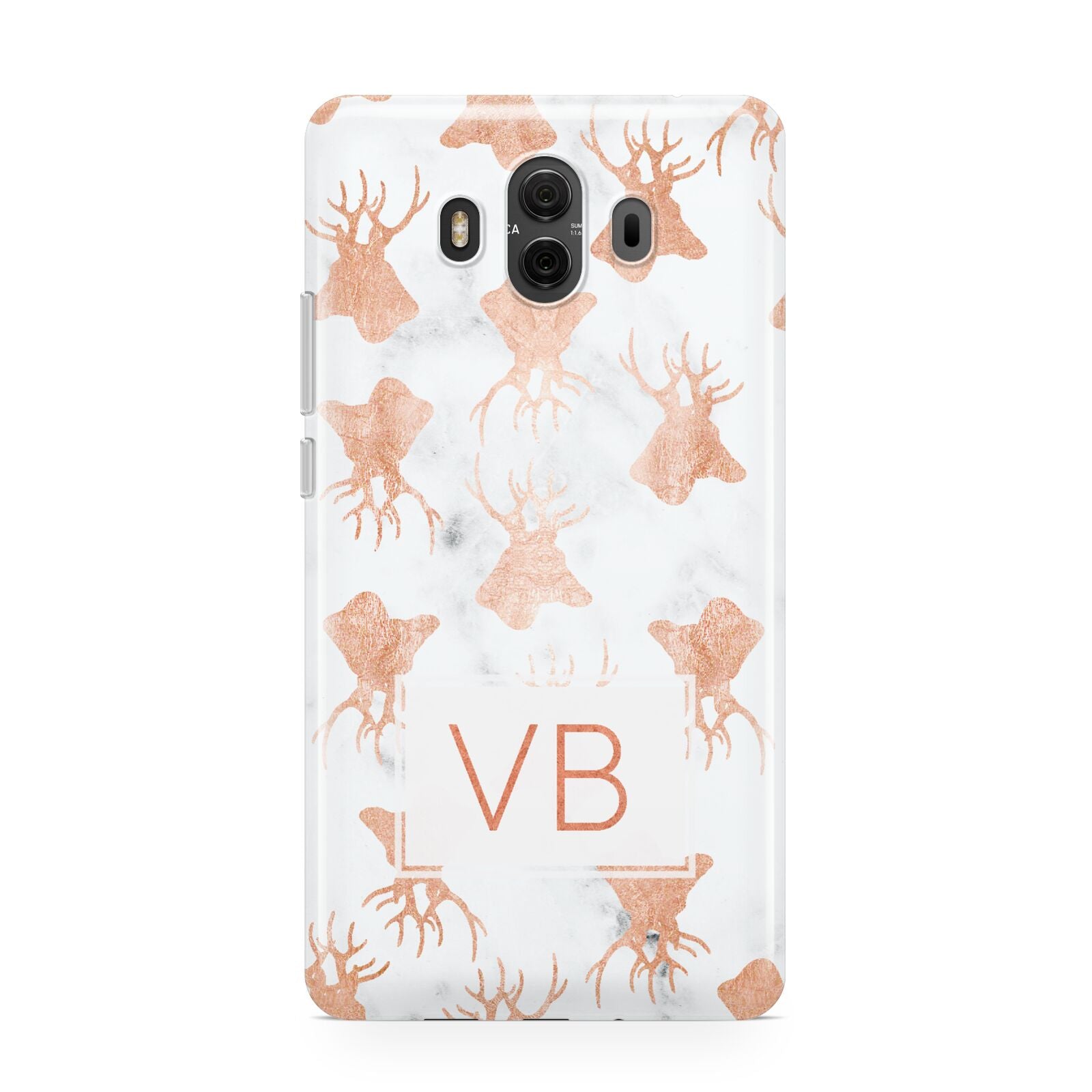 Personalised Stag Marble Initials Huawei Mate 10 Protective Phone Case