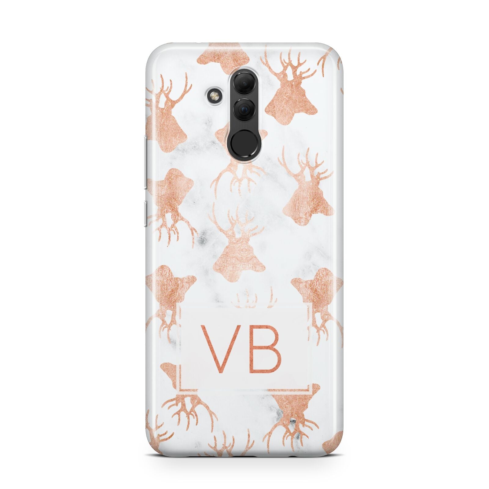 Personalised Stag Marble Initials Huawei Mate 20 Lite