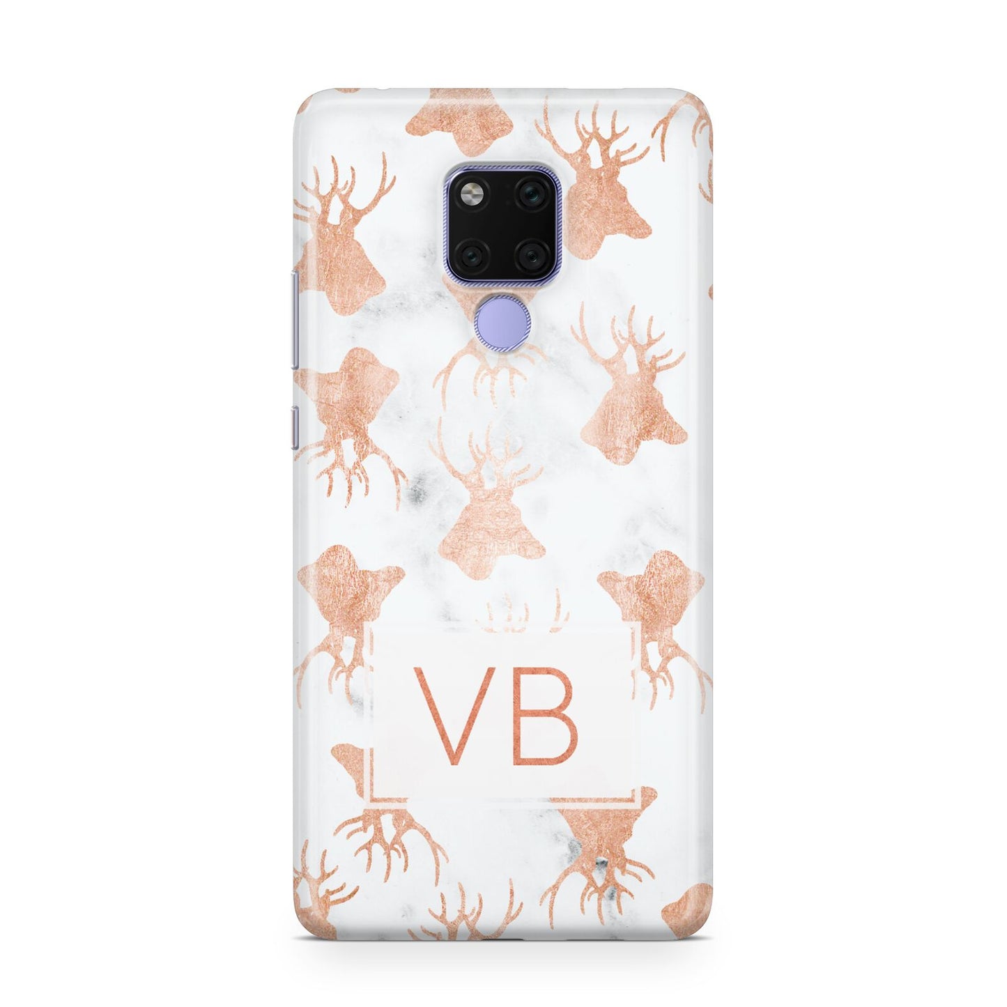 Personalised Stag Marble Initials Huawei Mate 20X Phone Case
