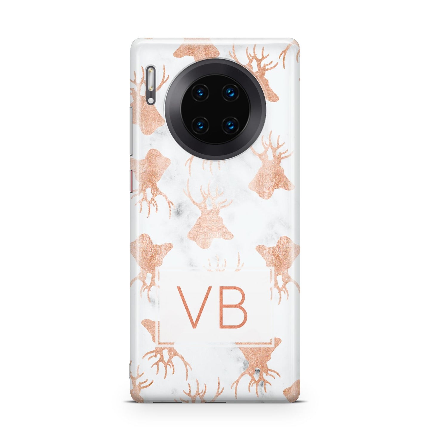 Personalised Stag Marble Initials Huawei Mate 30 Pro Phone Case