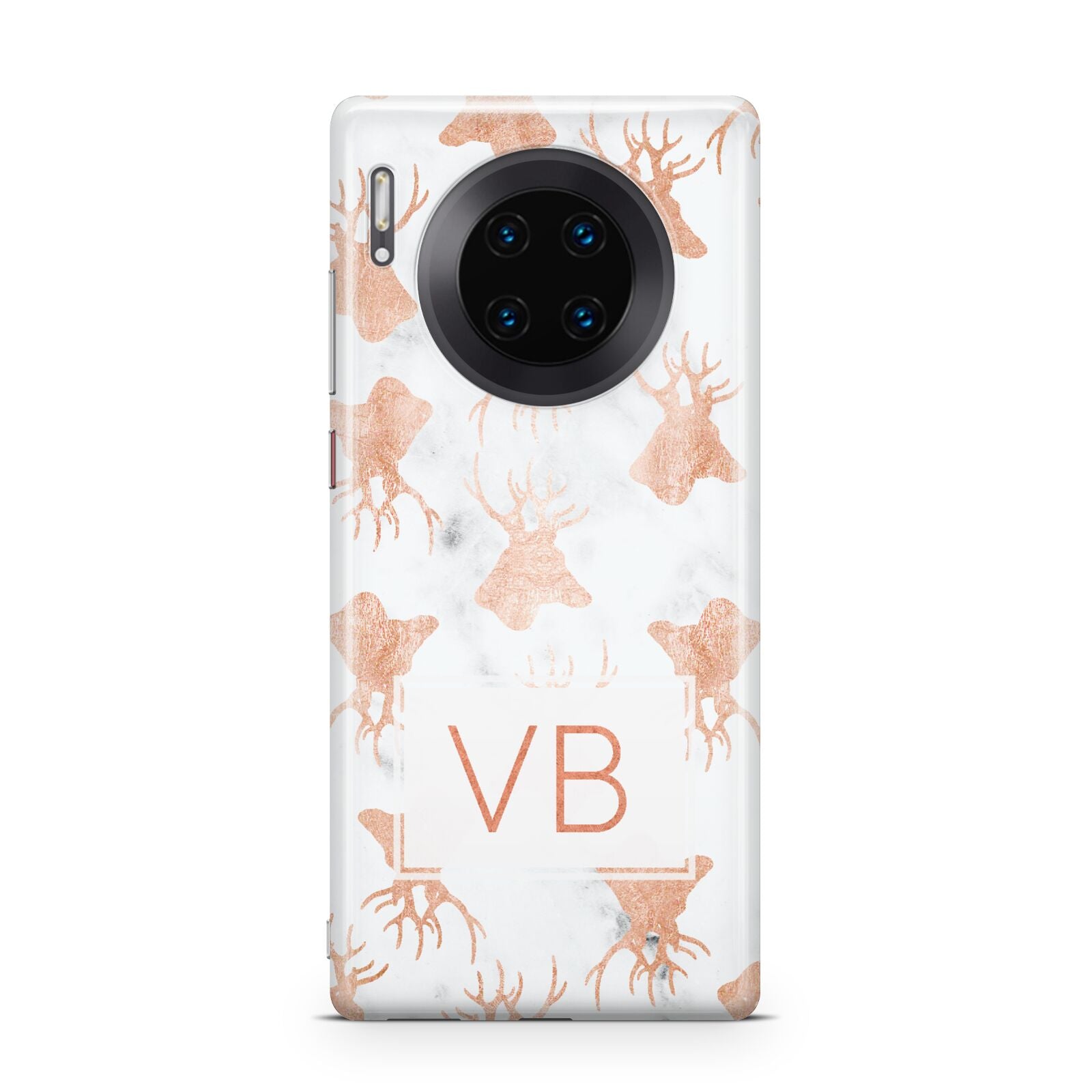 Personalised Stag Marble Initials Huawei Mate 30 Pro Phone Case