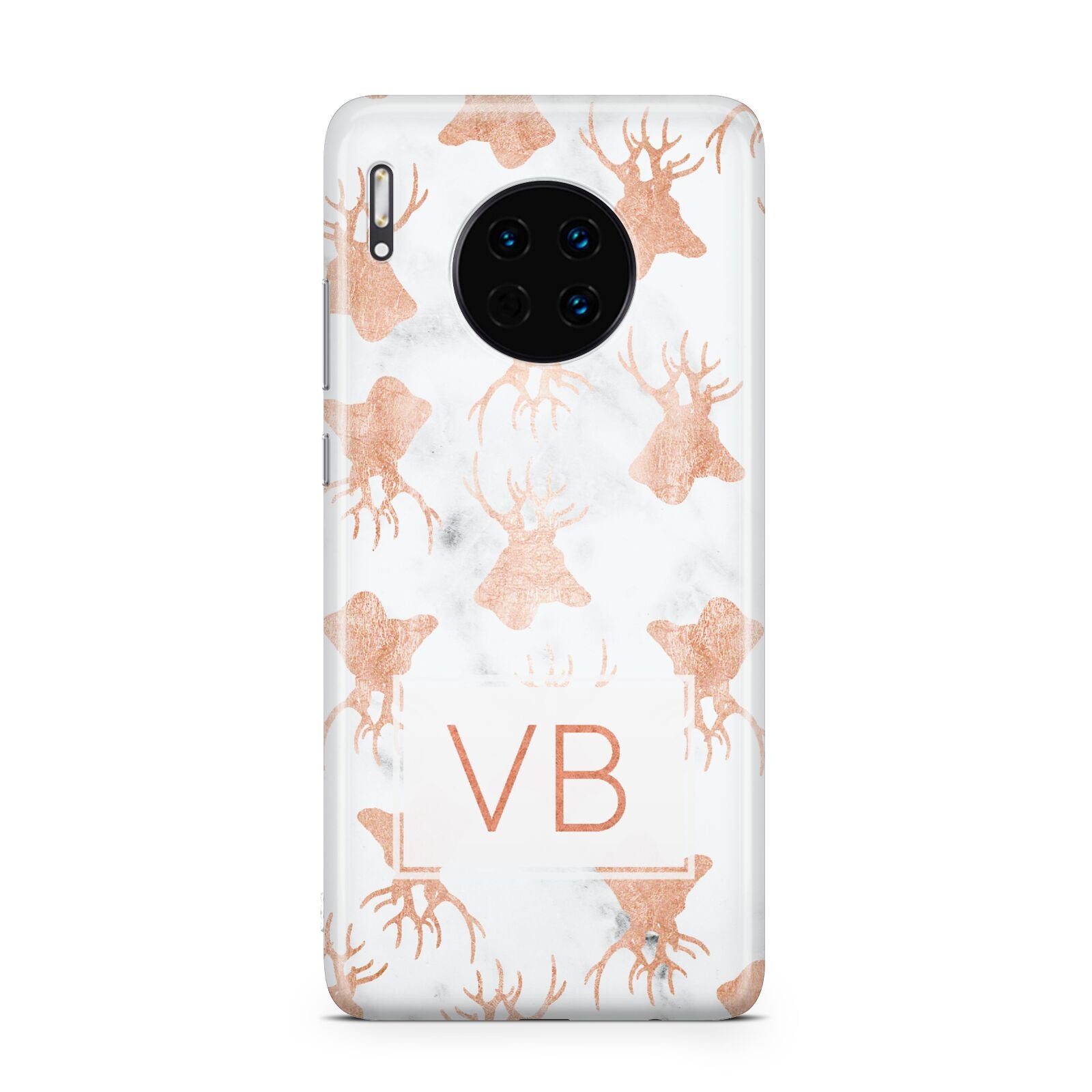 Personalised Stag Marble Initials Huawei Mate 30
