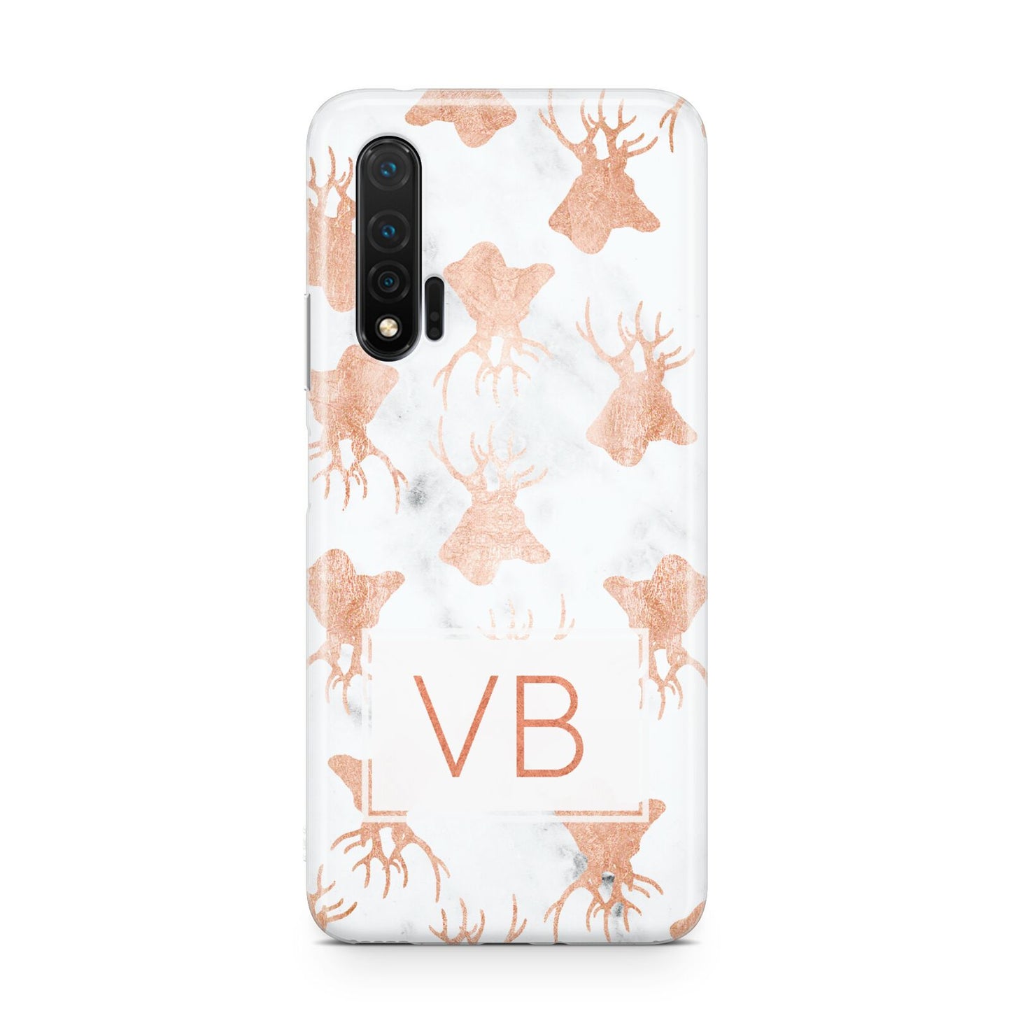 Personalised Stag Marble Initials Huawei Nova 6 Phone Case