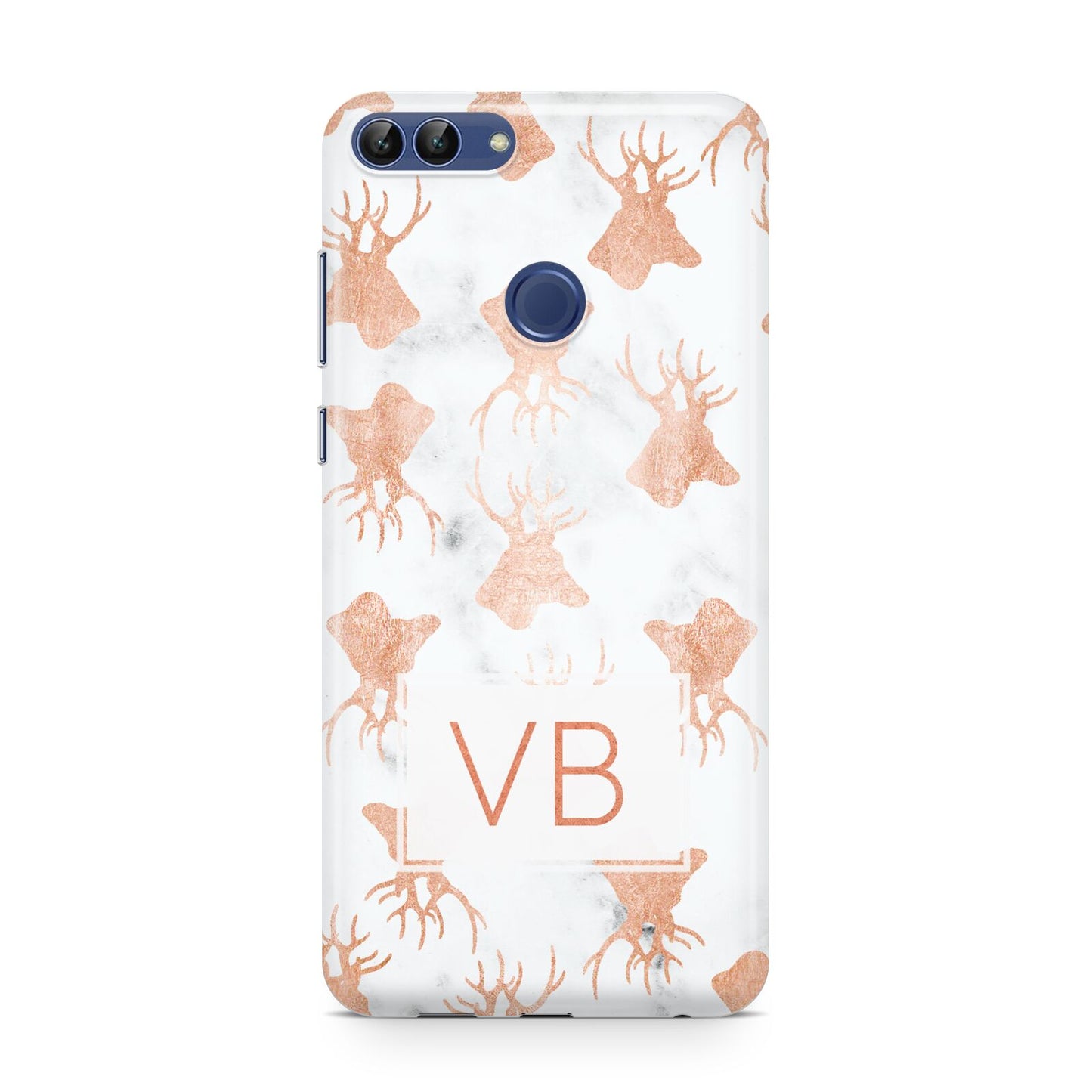 Personalised Stag Marble Initials Huawei P Smart Case