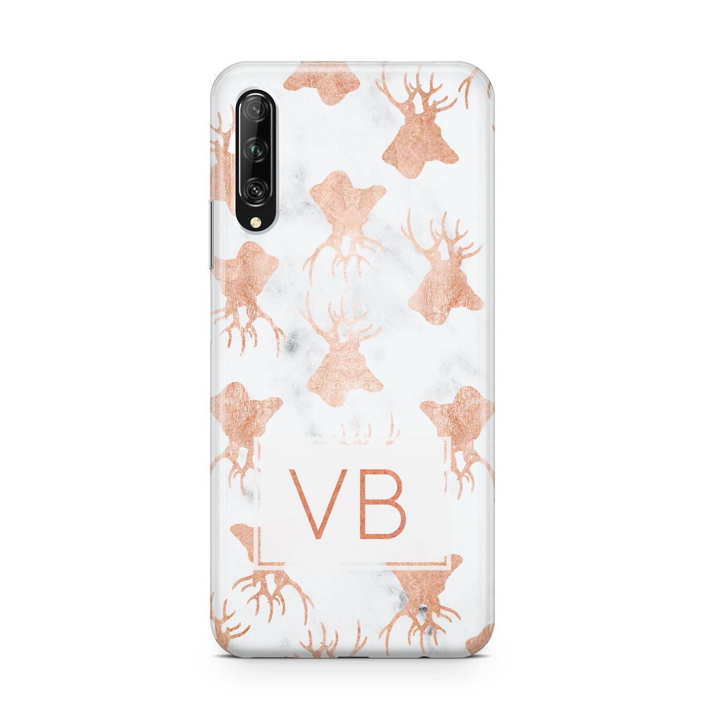 Personalised Stag Marble Initials Huawei P Smart Pro 2019