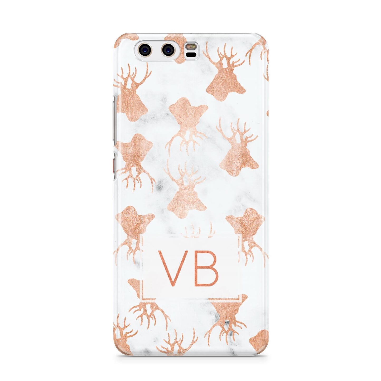 Personalised Stag Marble Initials Huawei P10 Phone Case