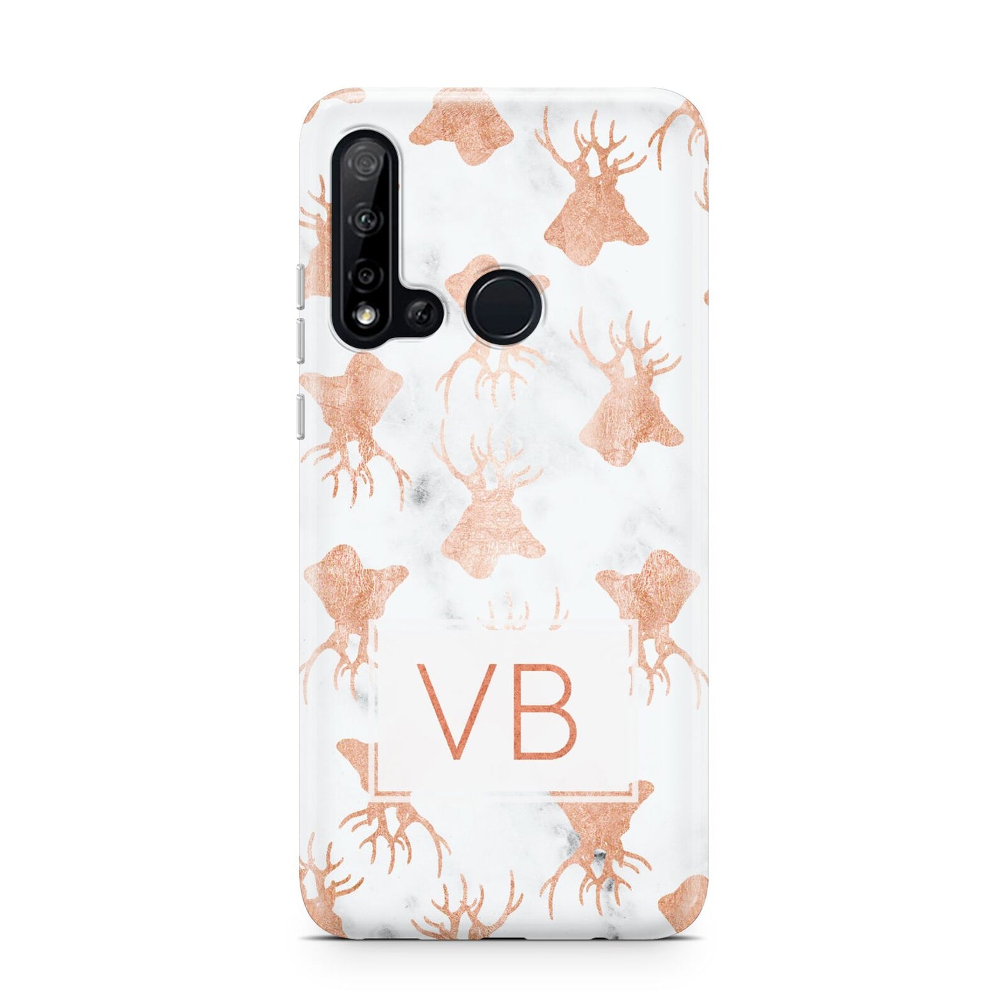 Personalised Stag Marble Initials Huawei P20 Lite 5G Phone Case