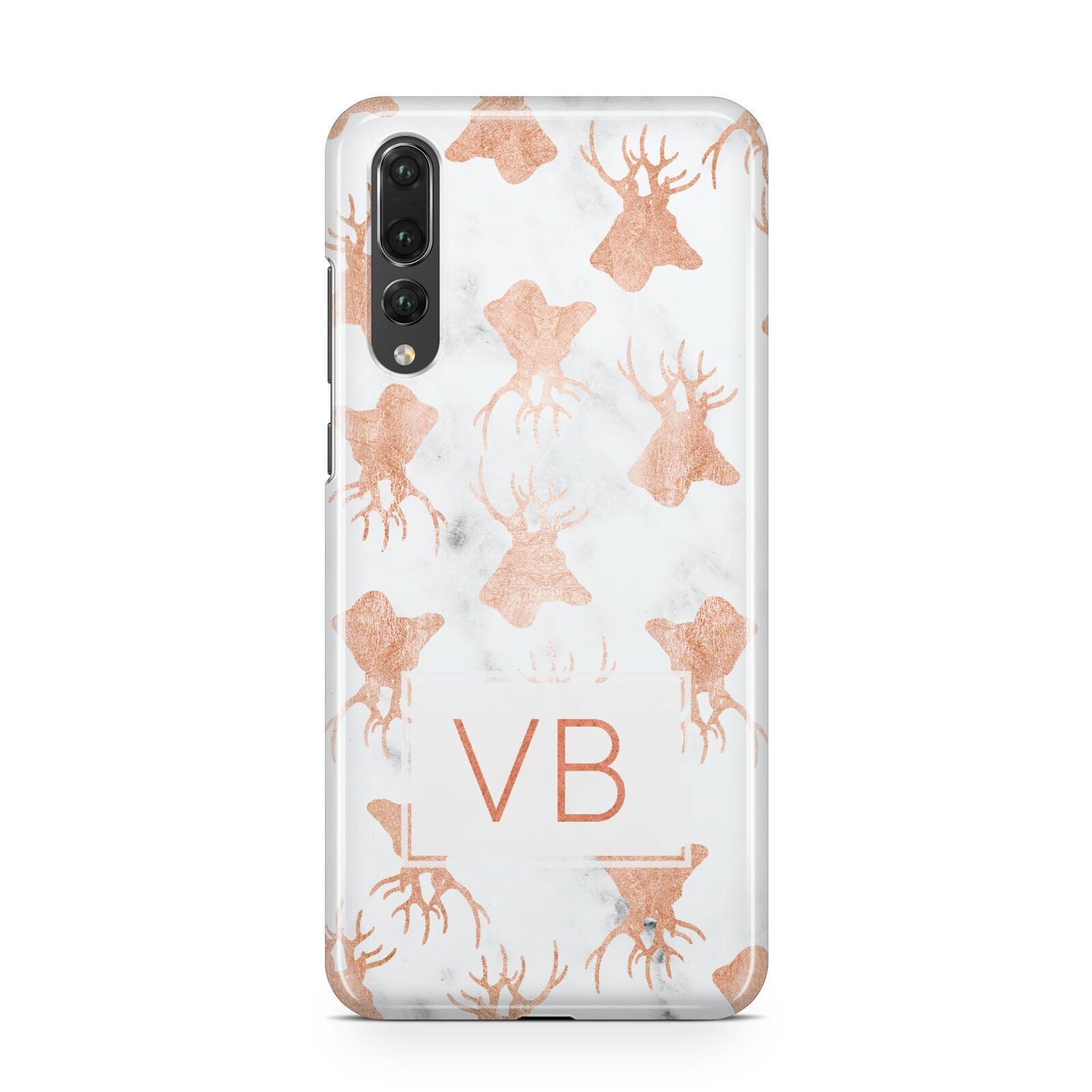 Personalised Stag Marble Initials Huawei P20 Pro Phone Case
