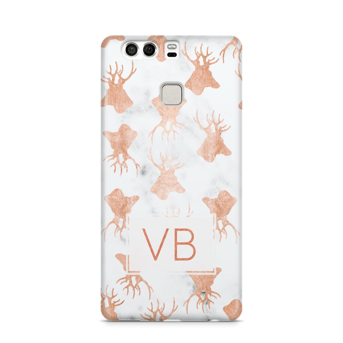 Personalised Stag Marble Initials Huawei P9 Case