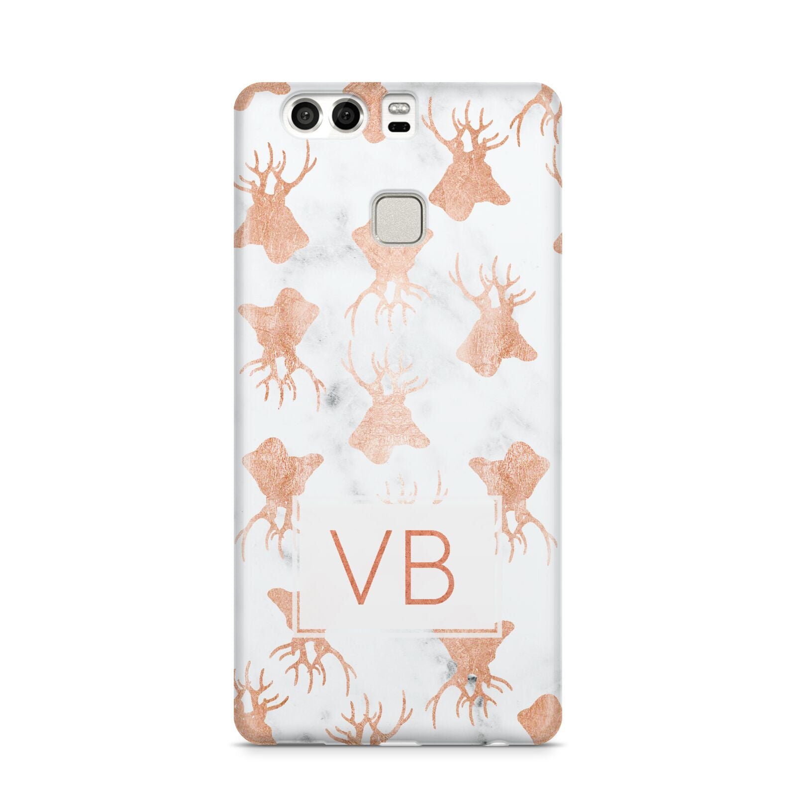 Personalised Stag Marble Initials Huawei P9 Case