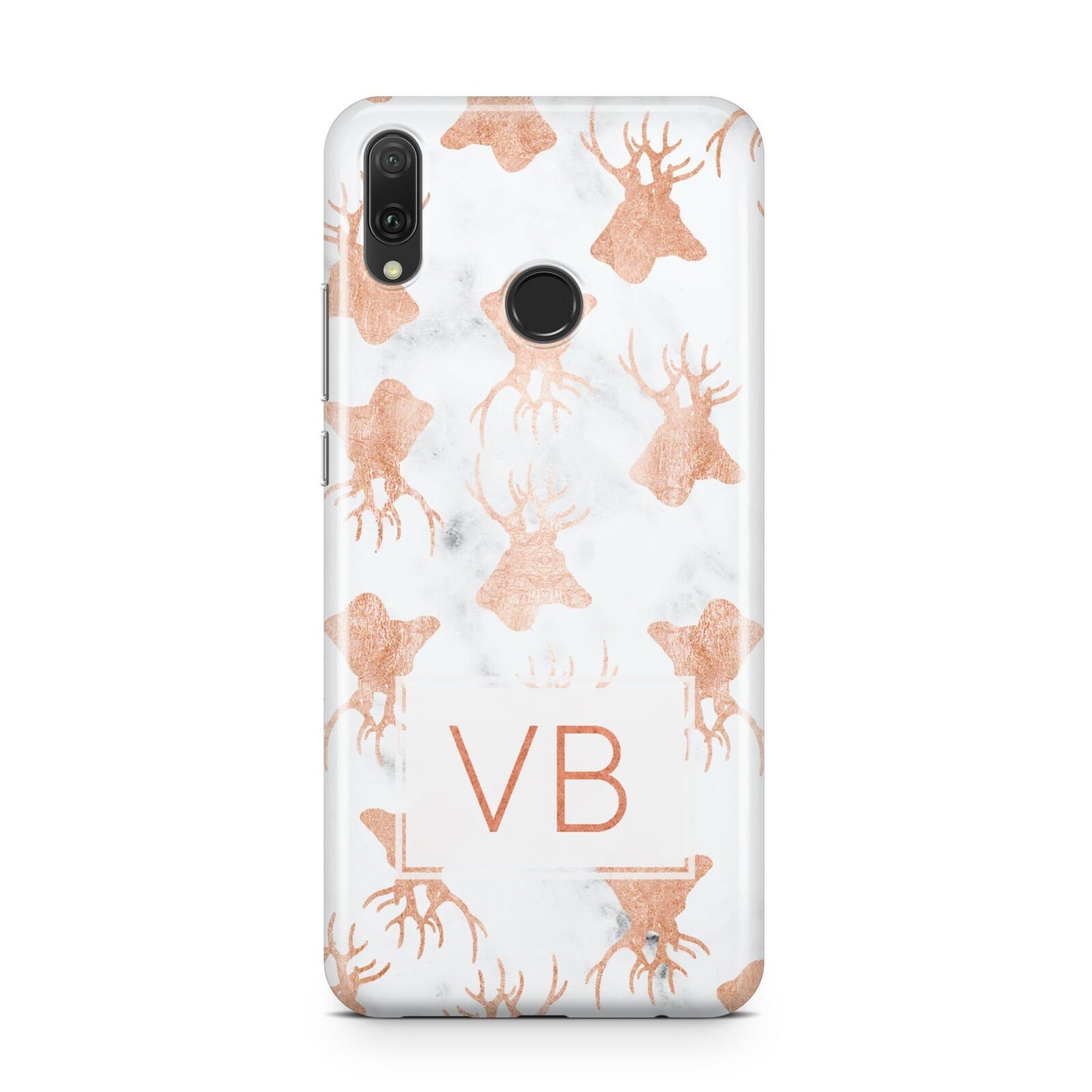 Personalised Stag Marble Initials Huawei Y9 2019