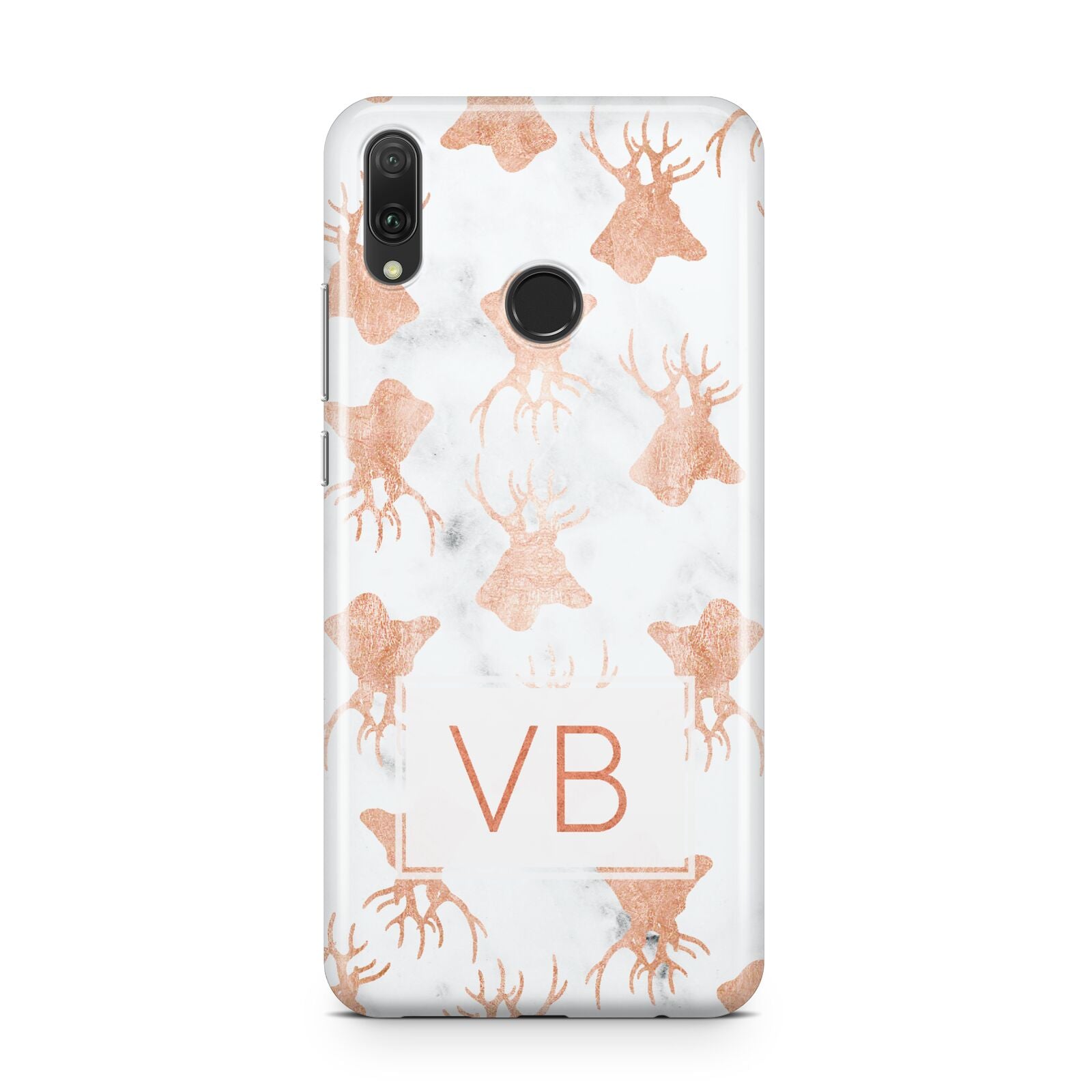 Personalised Stag Marble Initials Huawei Y9 2019