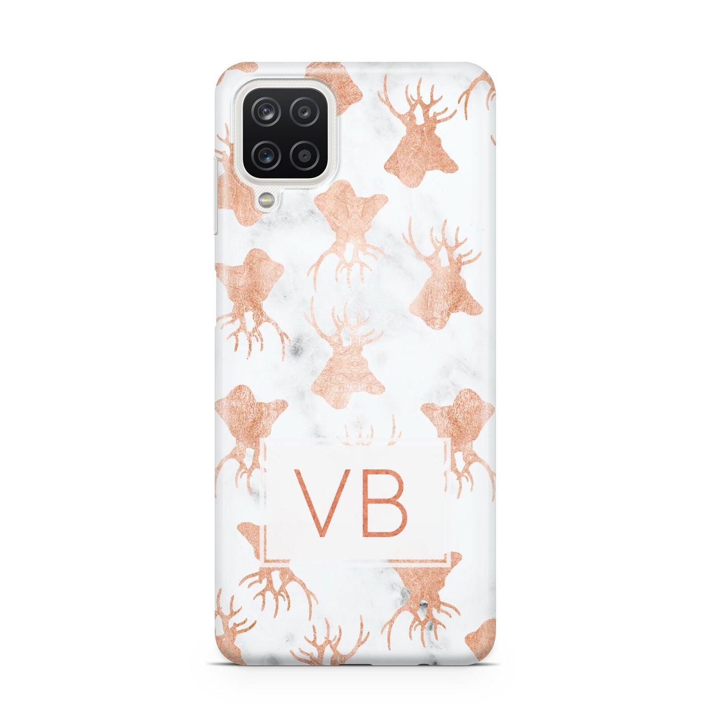 Personalised Stag Marble Initials Samsung M12 Case